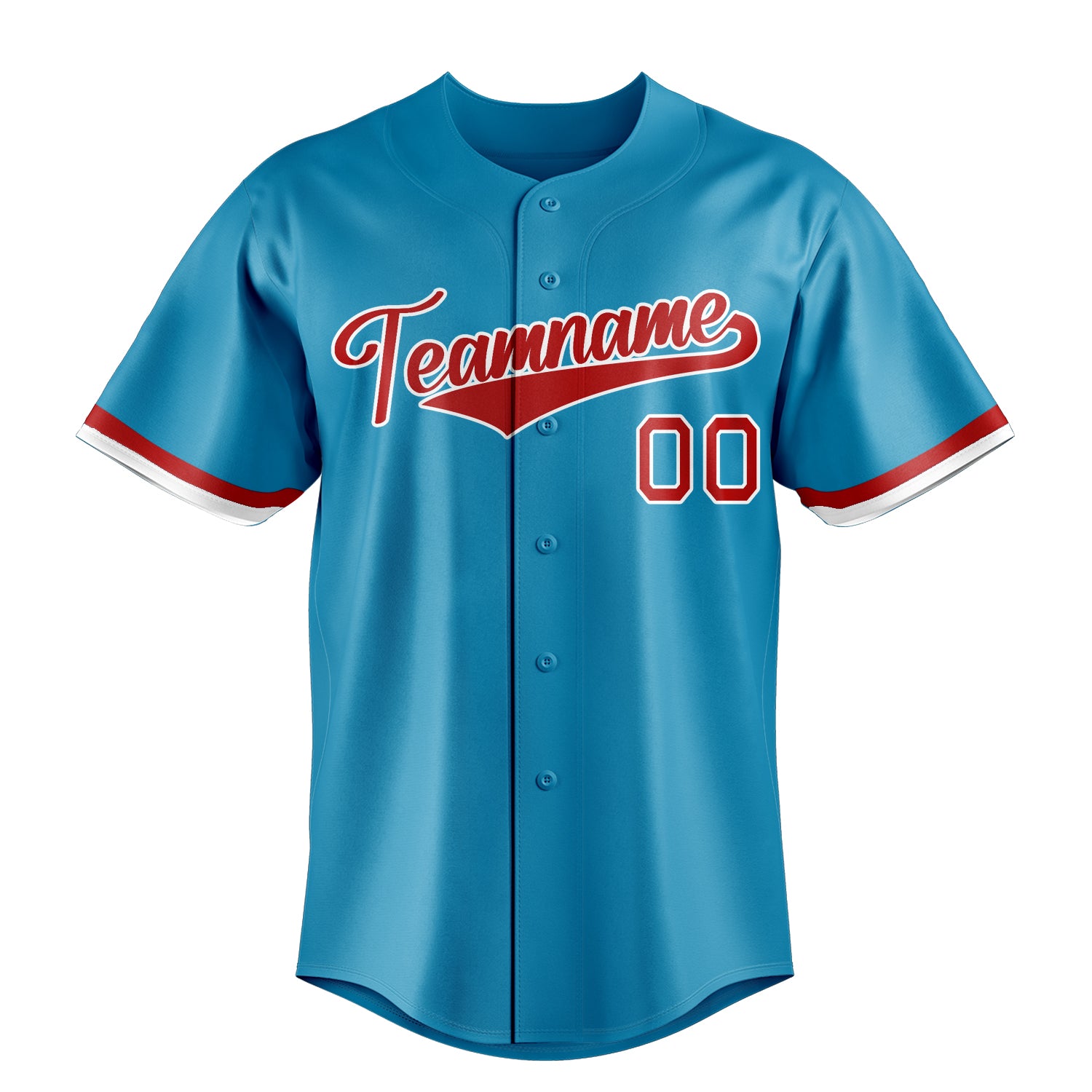 Custom Panther Blue & Red Color Fan Baseball Jersey