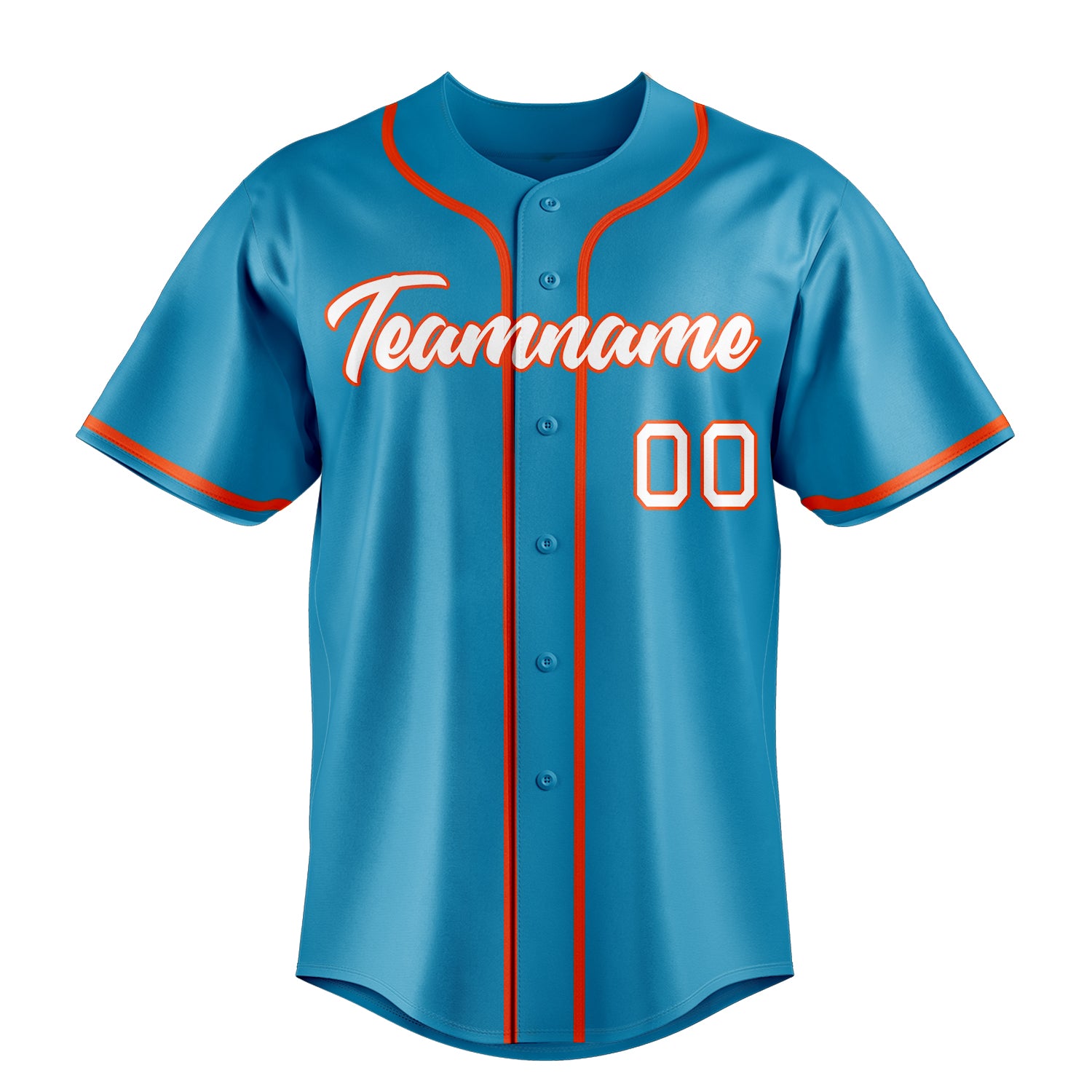 Custom Panther Blue & Orange Color Fan Baseball Jersey