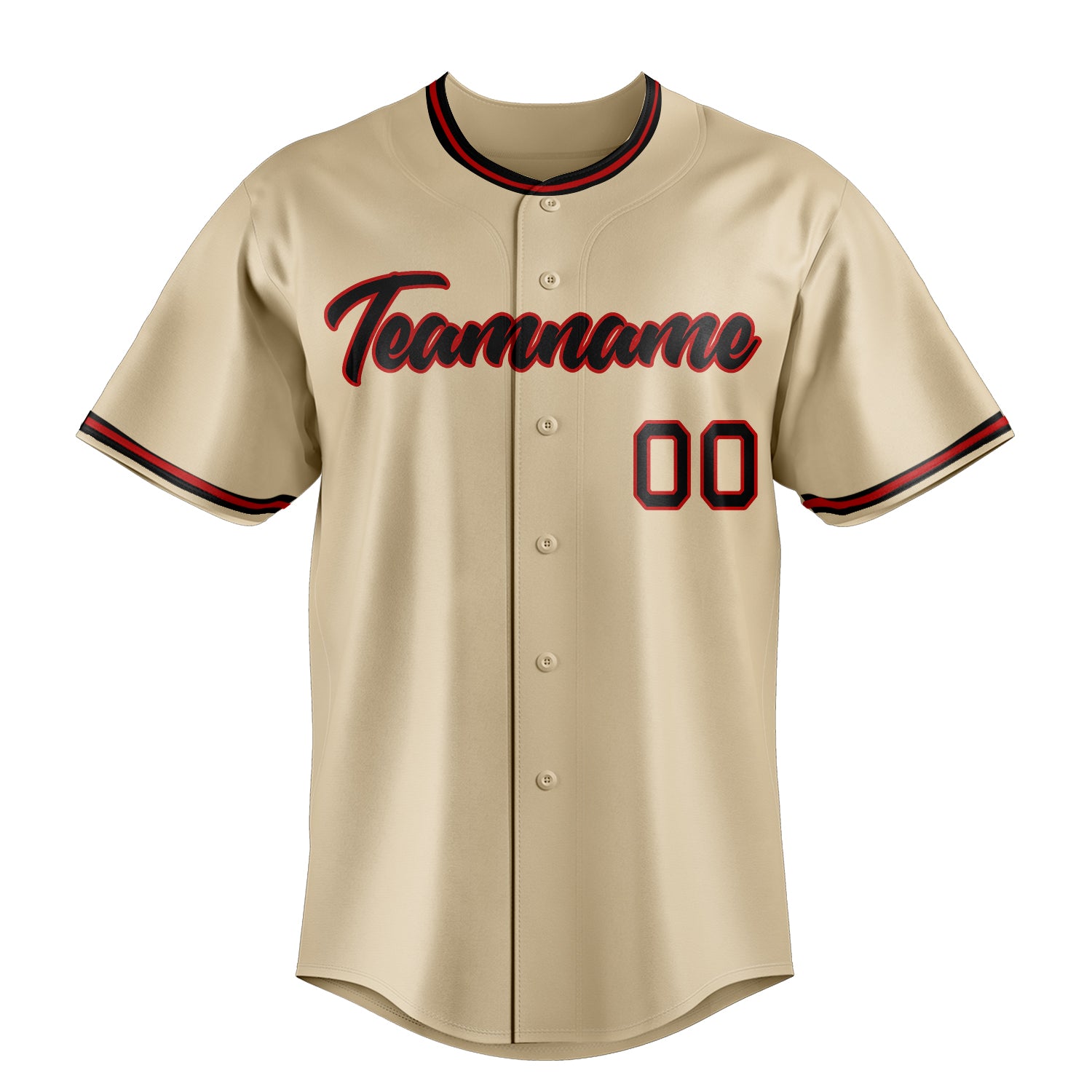 Custom Sand & Black Color Fan Baseball Jersey