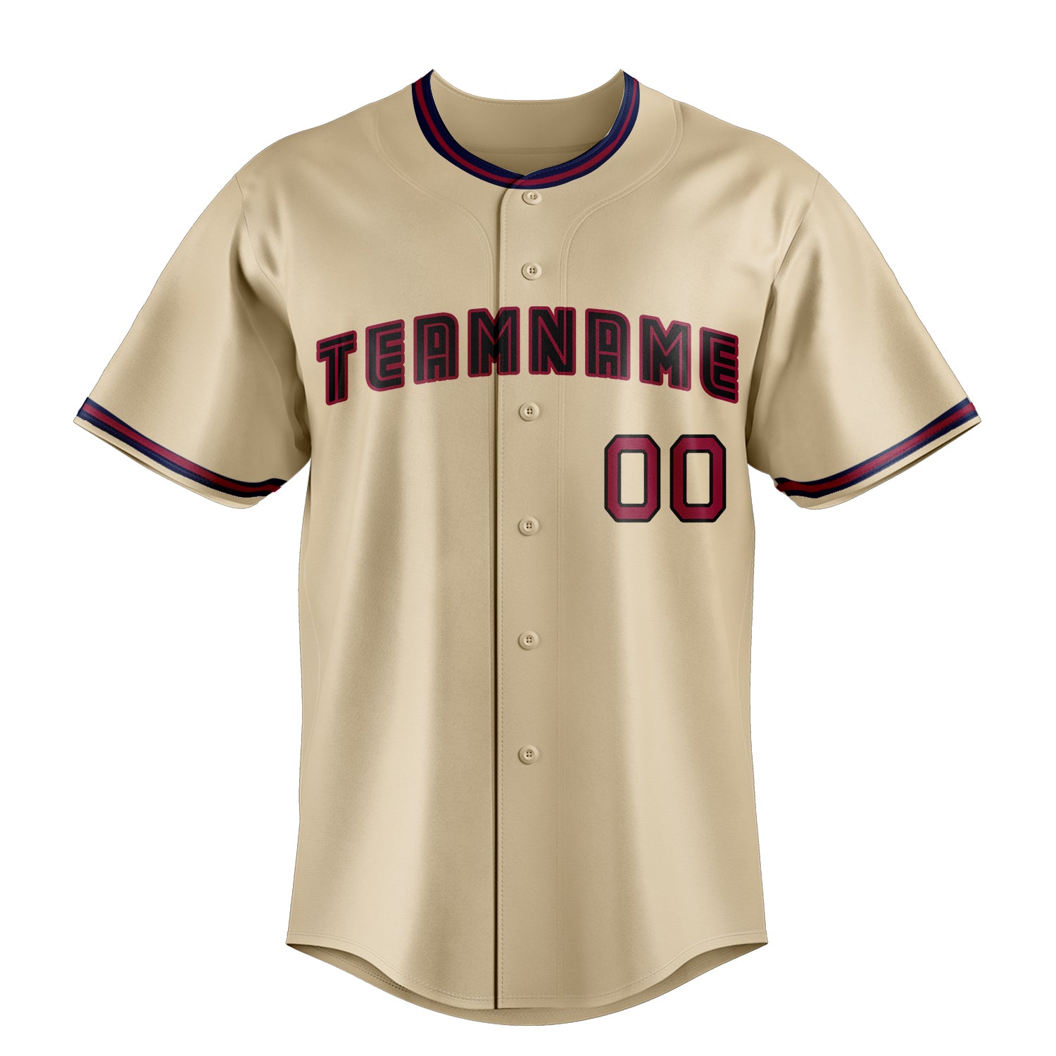 Custom Sand & Black Color Fan Baseball Jersey
