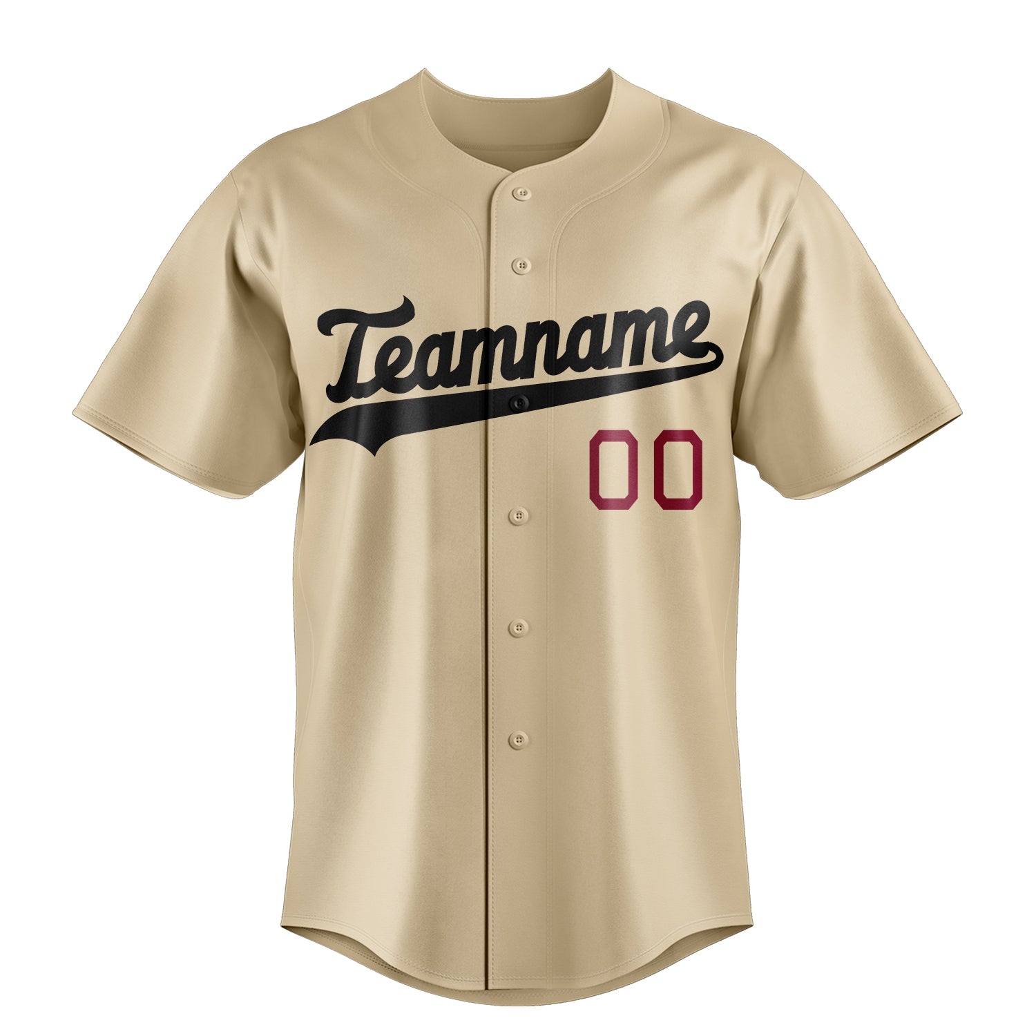 Custom Sand & Black Color Fan Baseball Jersey