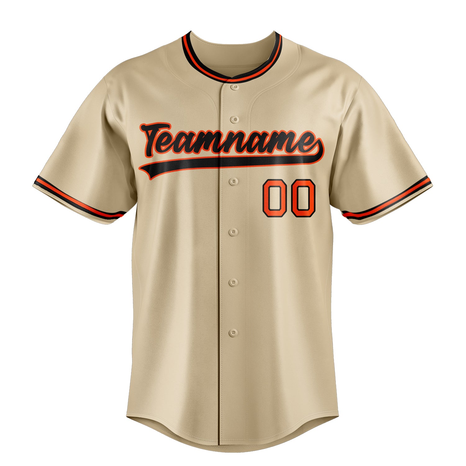 Custom Sand & Black Color Fan Baseball Jersey