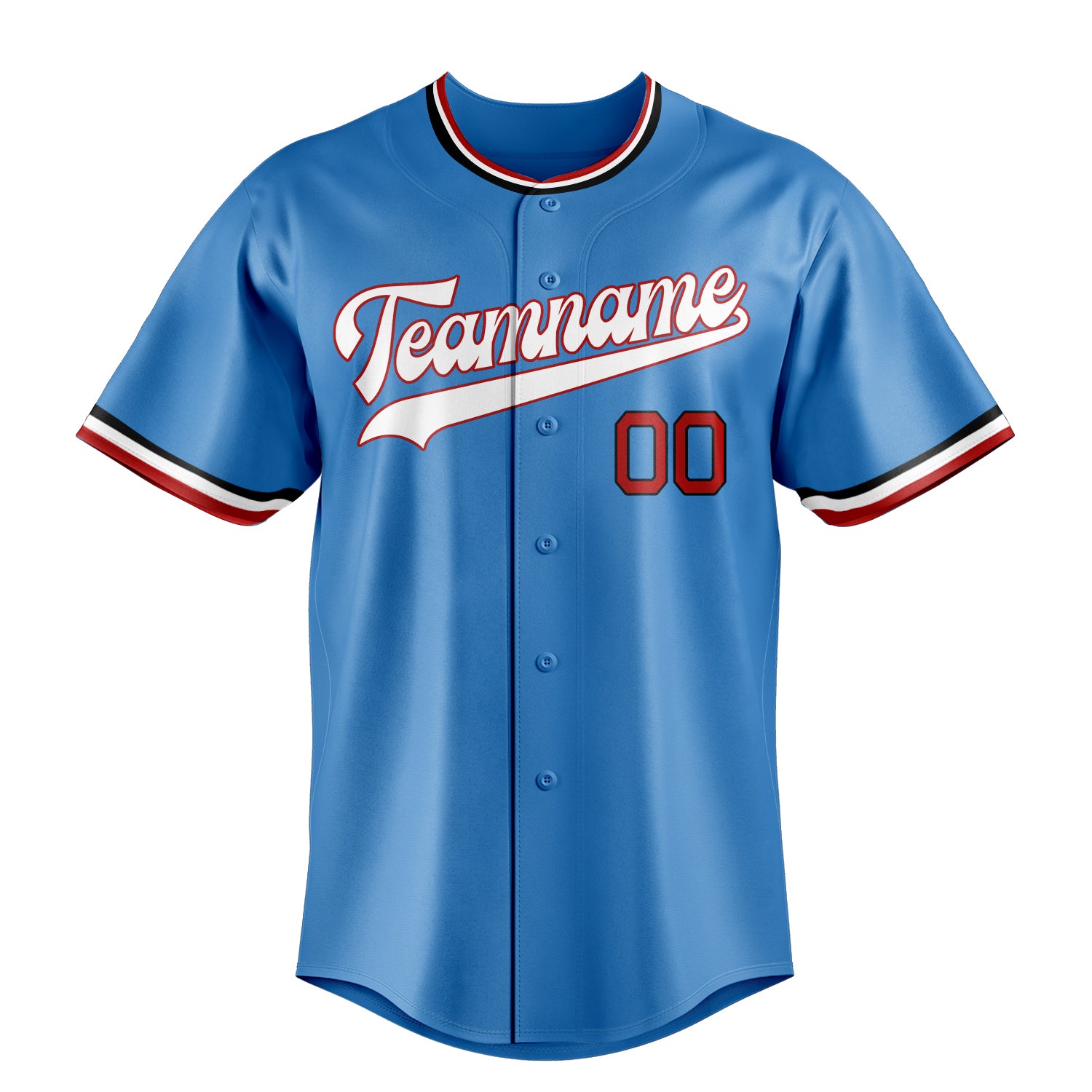 Custom Powder Blue & White Color Fan Baseball Jersey