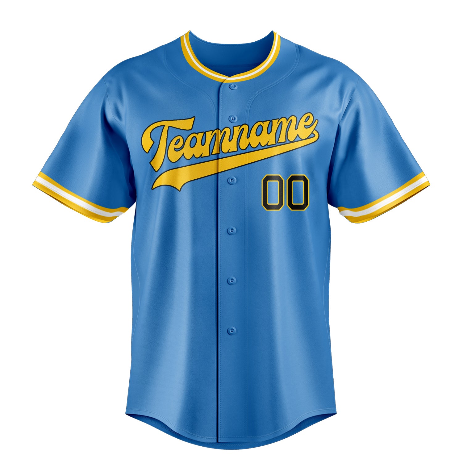 Custom Powder Blue & Black Color Fan Baseball Jersey