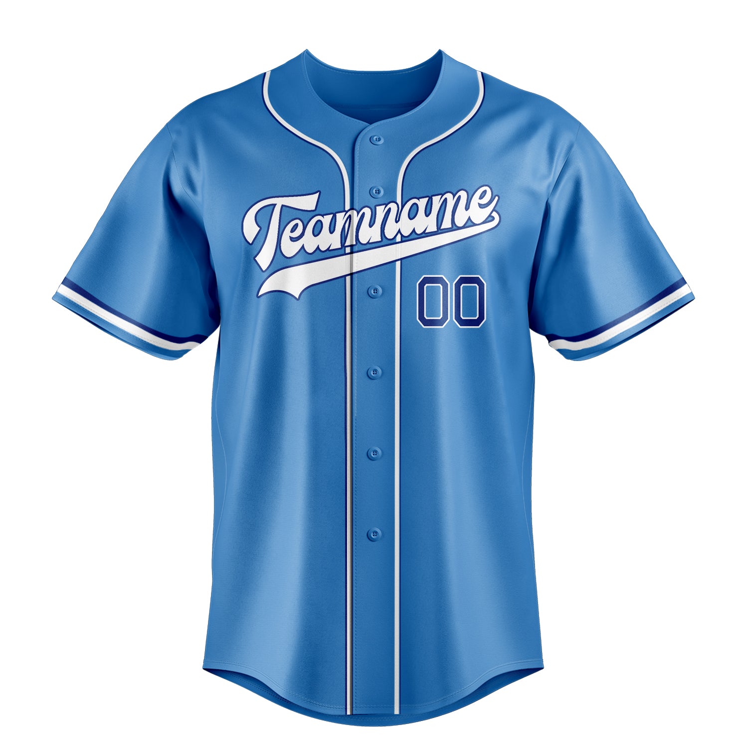 Custom Powder Blue & White Color Fan Baseball Jersey