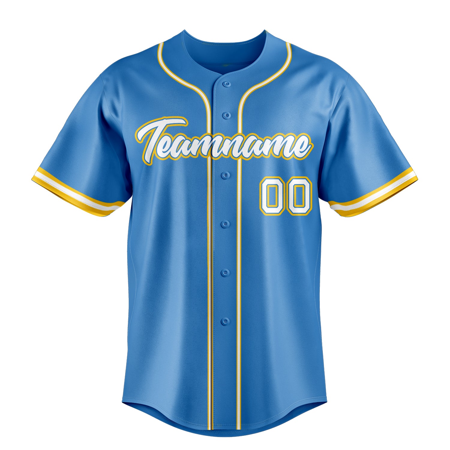 Custom Powder Blue & White Color Fan Baseball Jersey