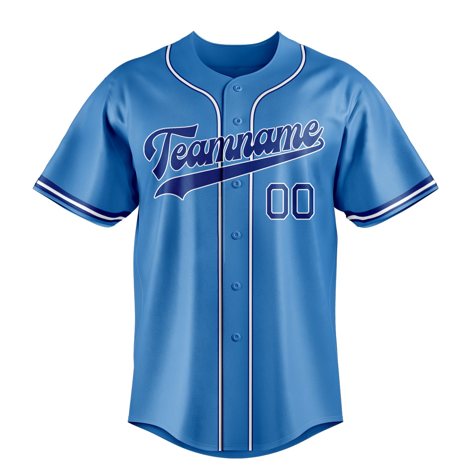 Custom Powder Blue & Navy Color Fan Baseball Jersey