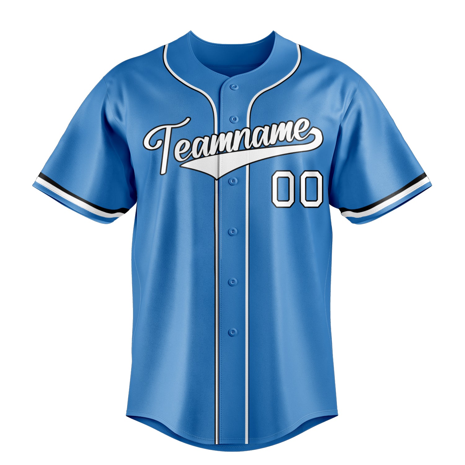 Custom Powder Blue & White Color Fan Baseball Jersey