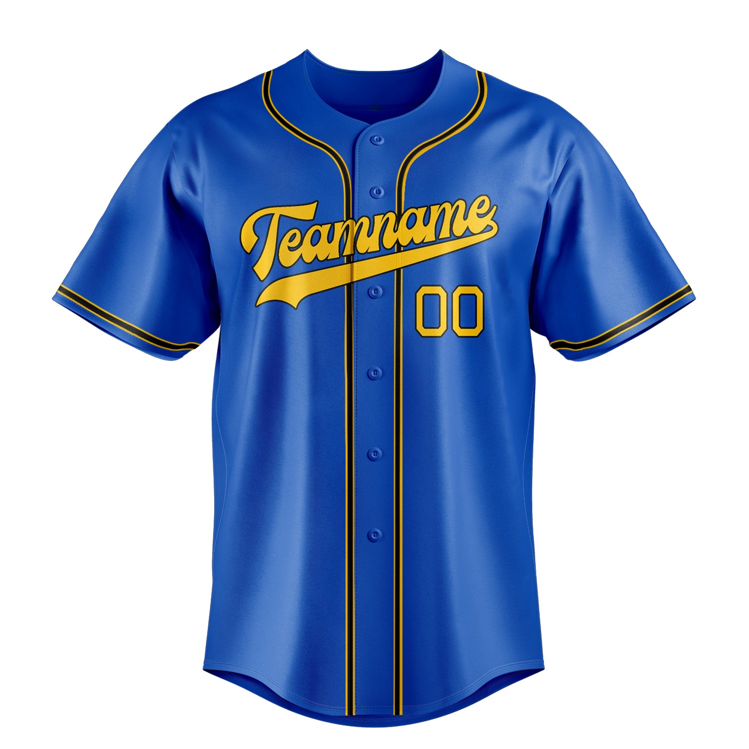 Custom Thunder Blue & Olg Gold Color Fan Baseball Jersey