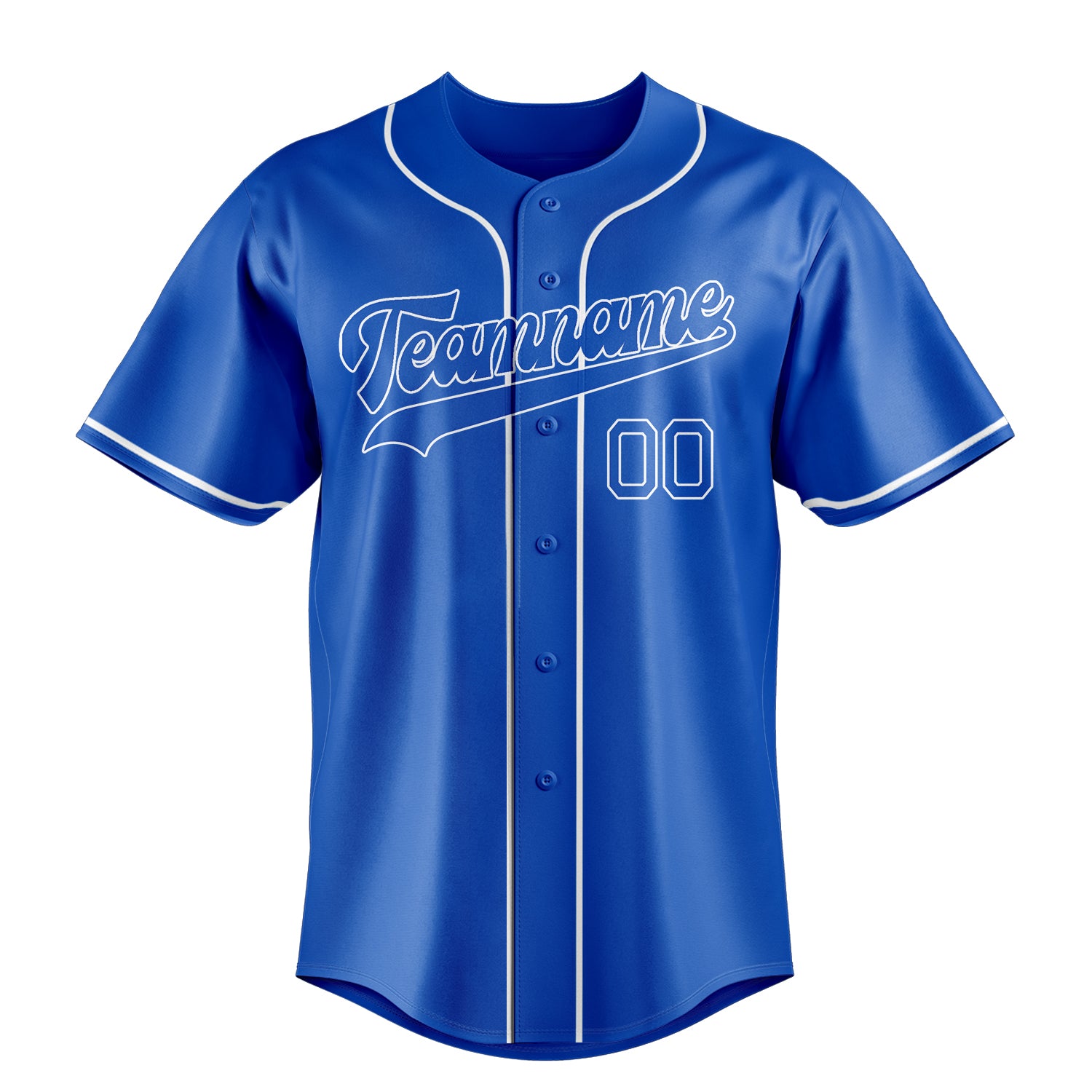 Custom Thunder Blue & White Color Fan Baseball Jersey