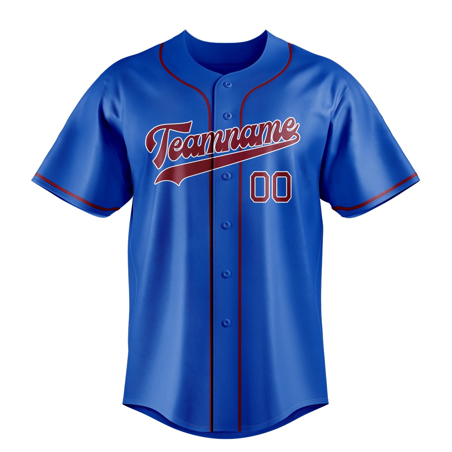 Custom Thunder Blue & Crimson Color Fan Baseball Jersey