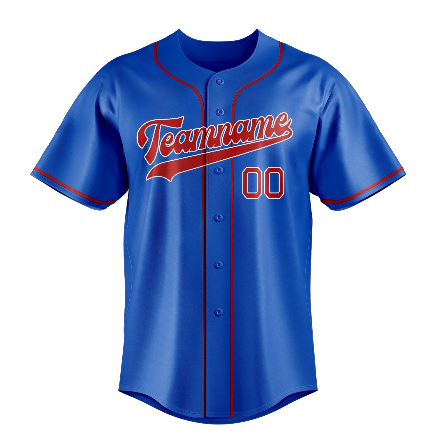 Custom Thunder Blue & Crimson Color Fan Baseball Jersey