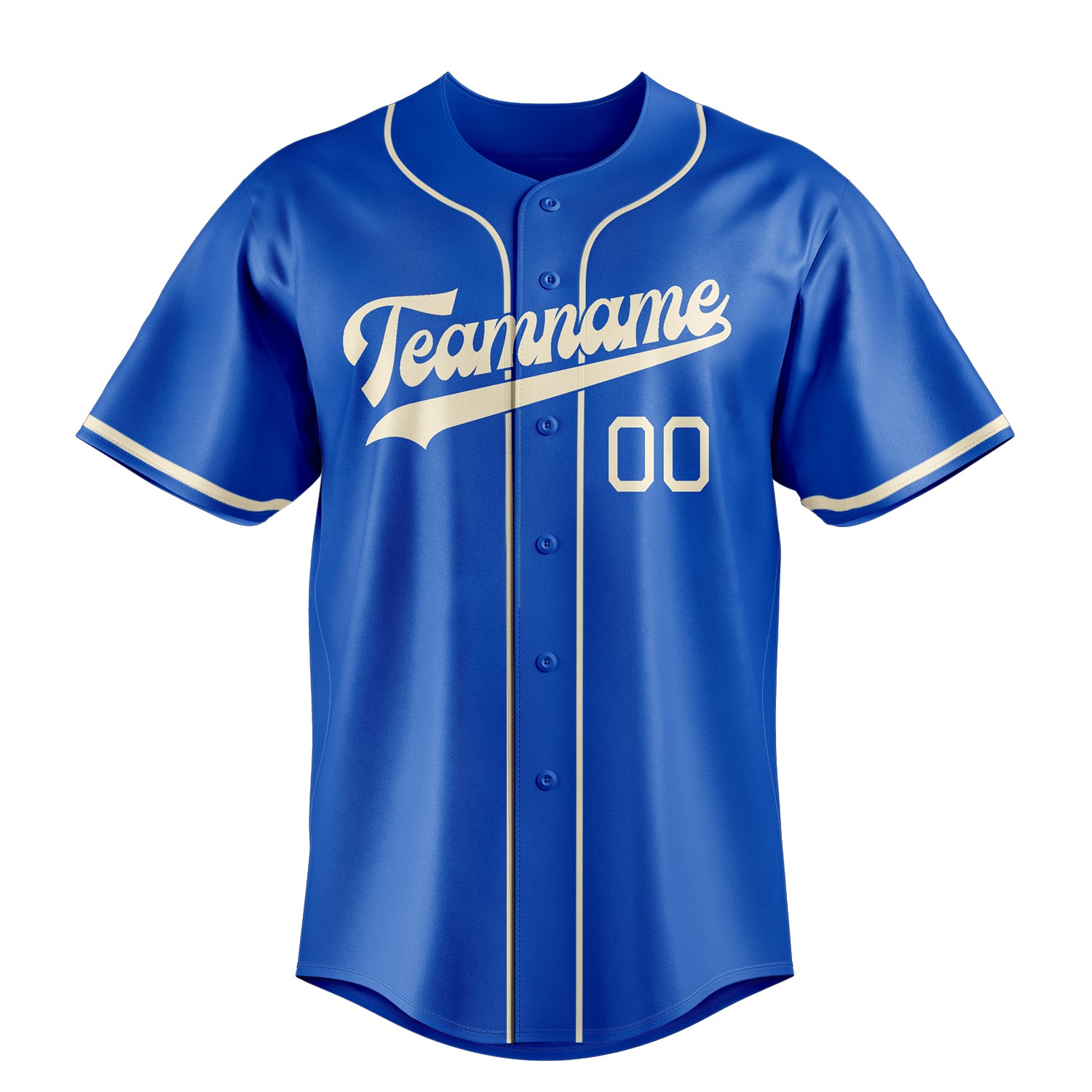 Custom Thunder Blue & Cream Color Fan Baseball Jersey