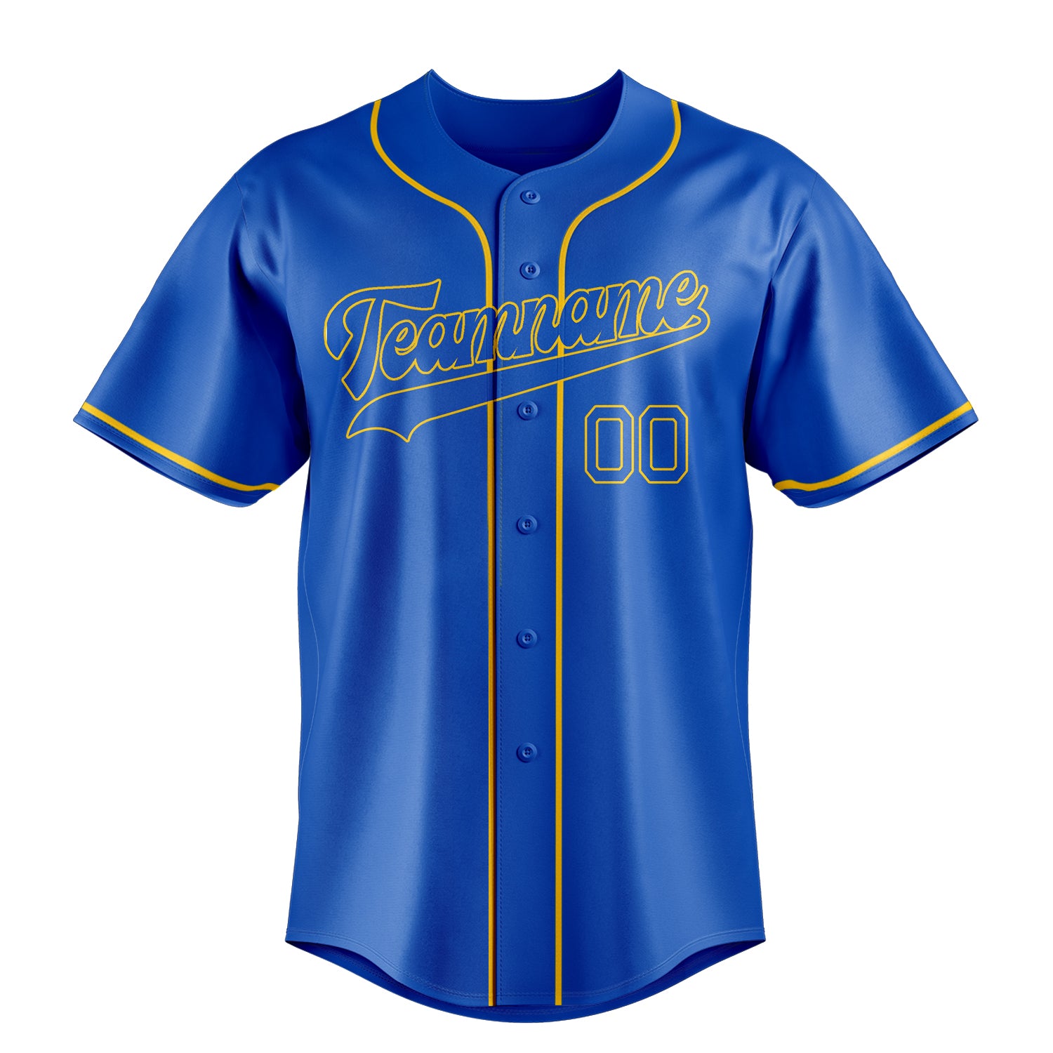 Custom Thunder Blue & Gold Color Fan Baseball Jersey