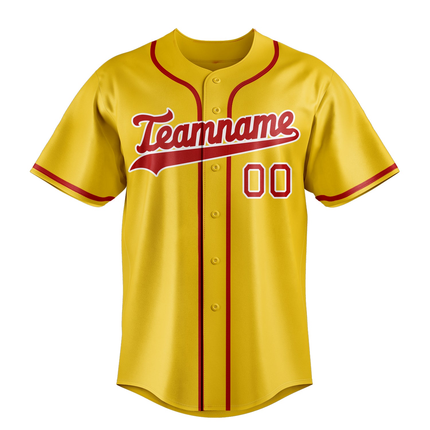 Custom Yellow & Red Color Fan Baseball Jersey