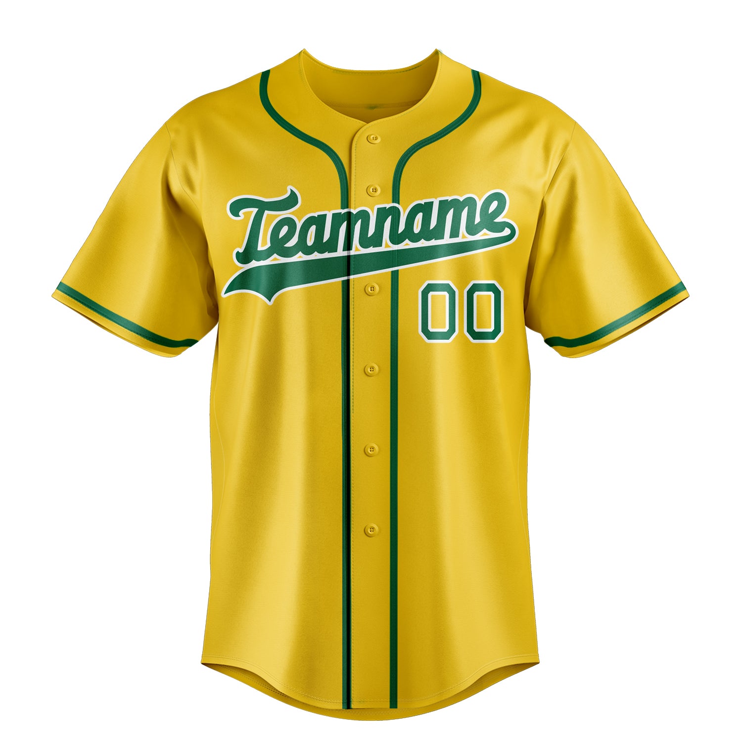Custom Yellow & Kelly Green Color Fan Baseball Jersey