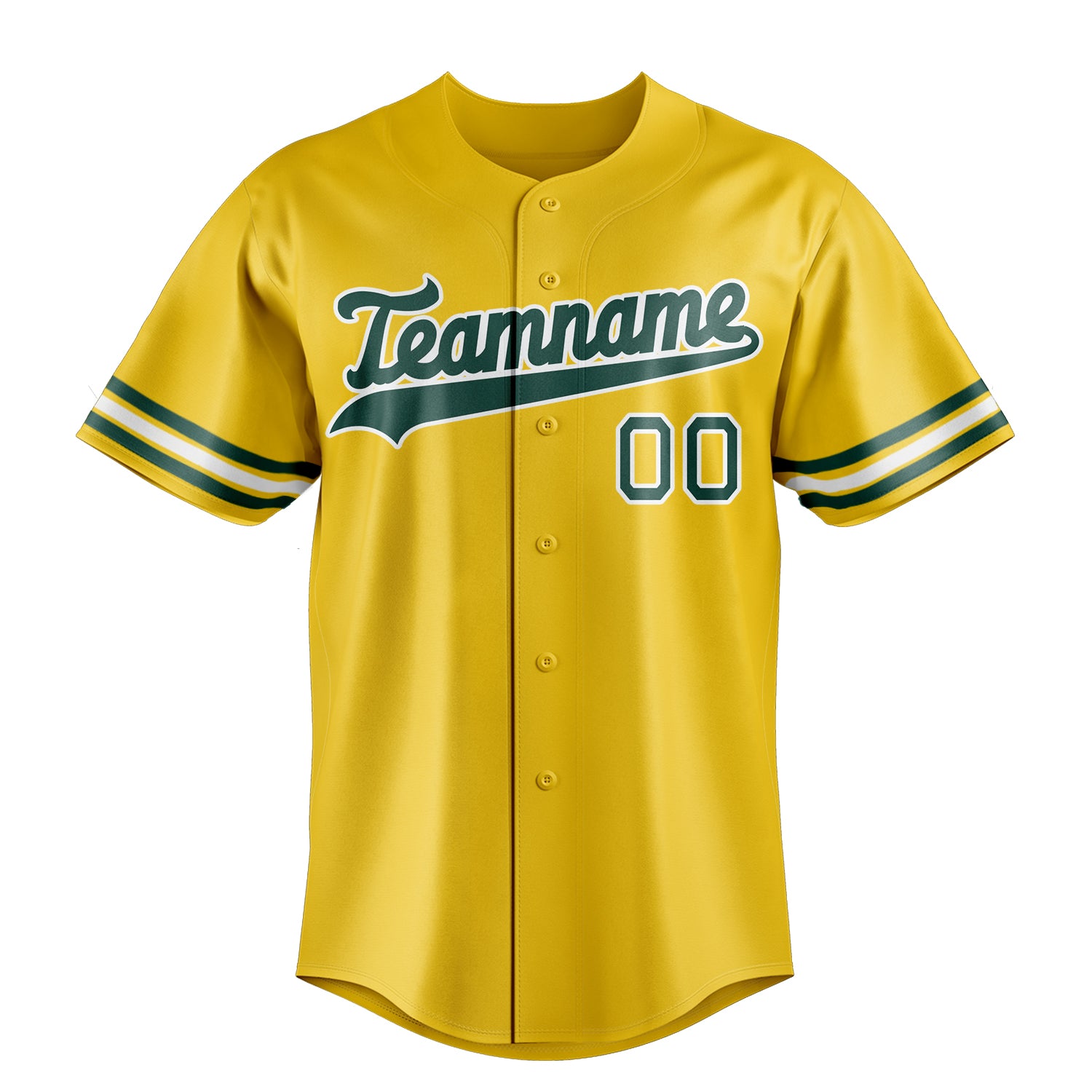 Custom Yellow & Green Color Fan Baseball Jersey