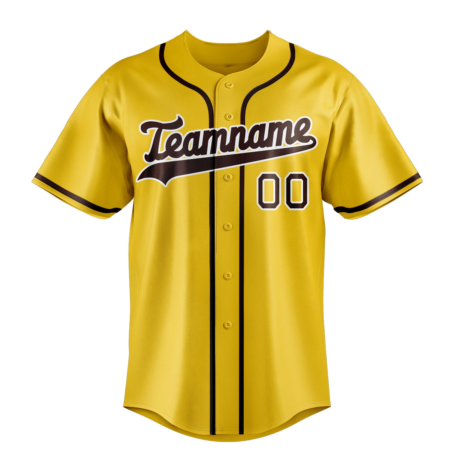 Custom Yellow & Brown Color Fan Baseball Jersey