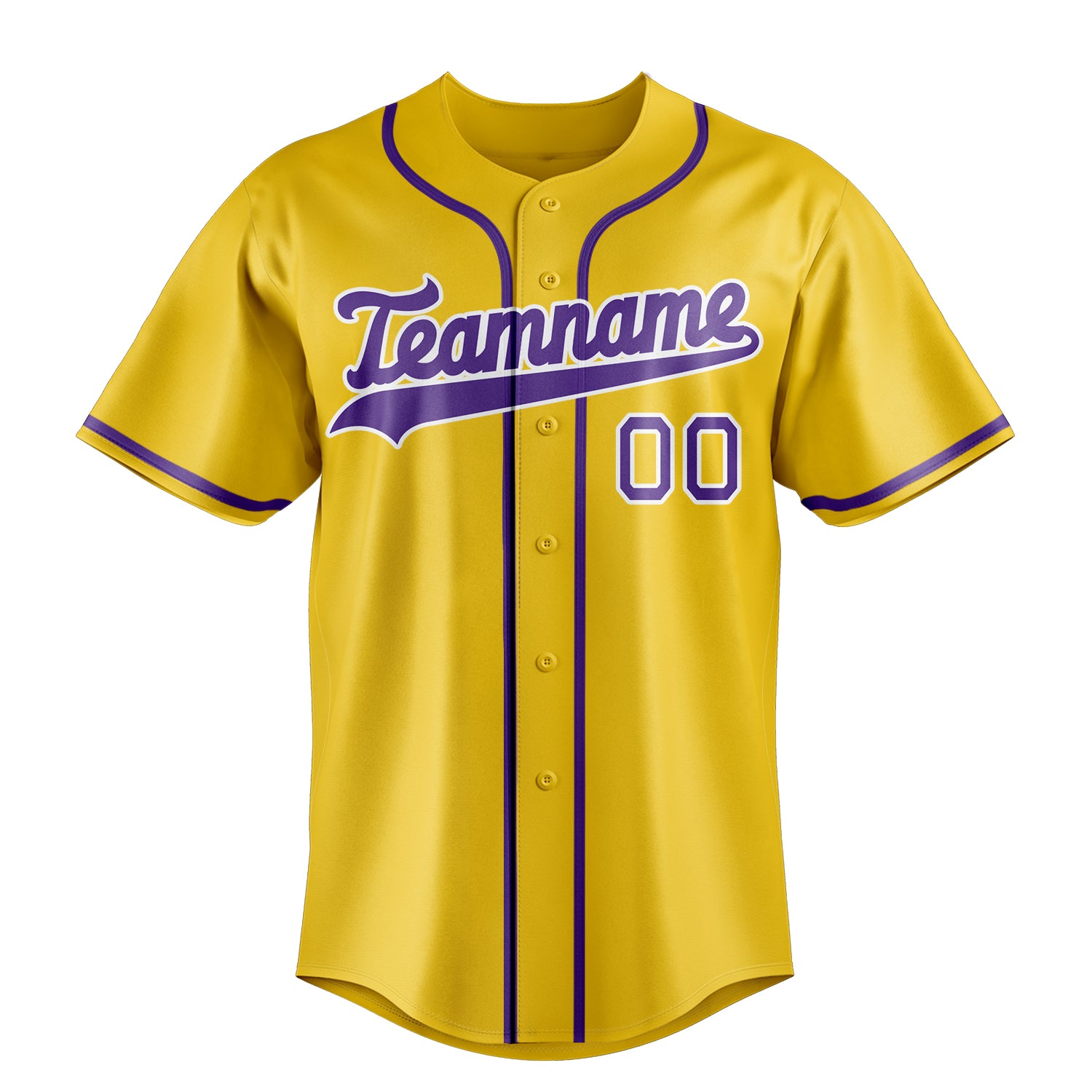 Custom Yellow & Purple Color Fan Baseball Jersey