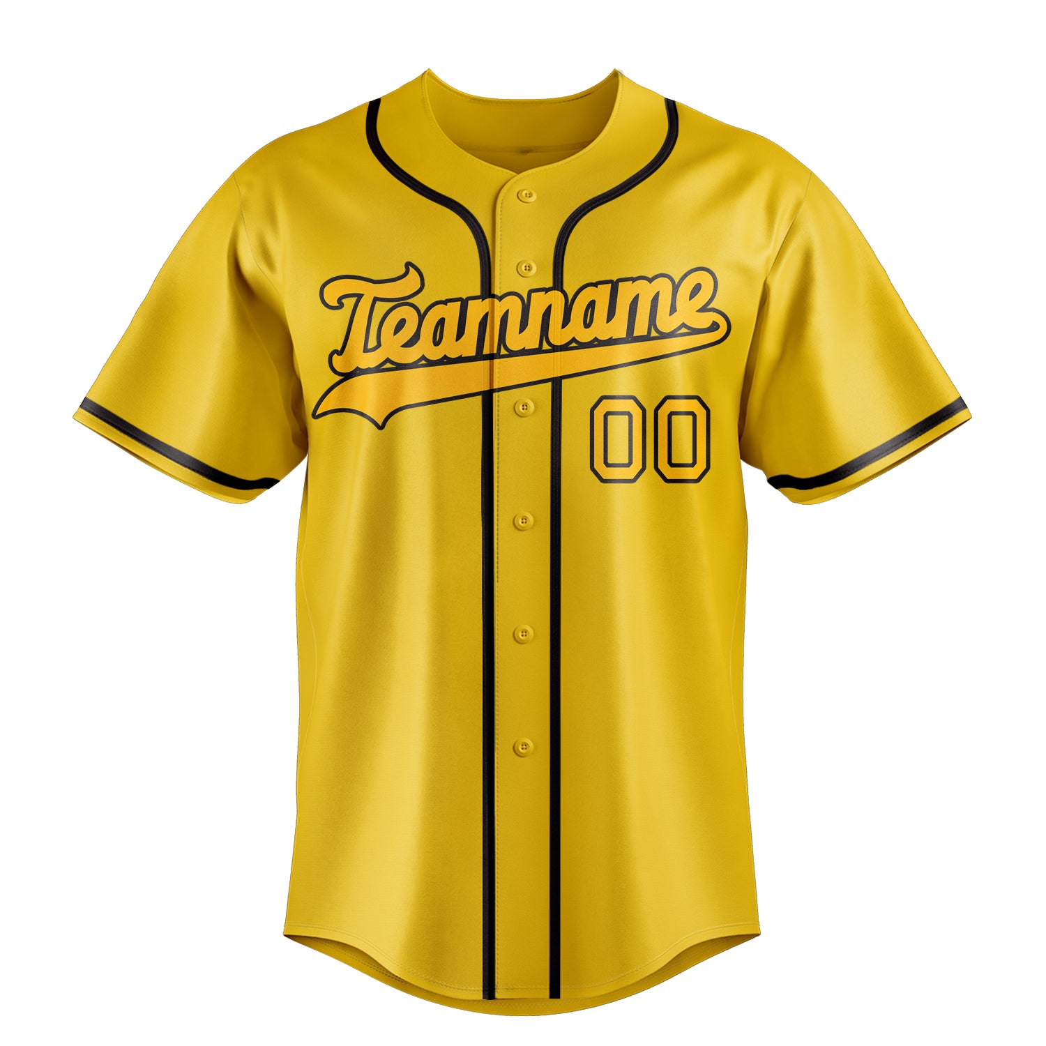 Custom Yellow & Gold Color Fan Baseball Jersey