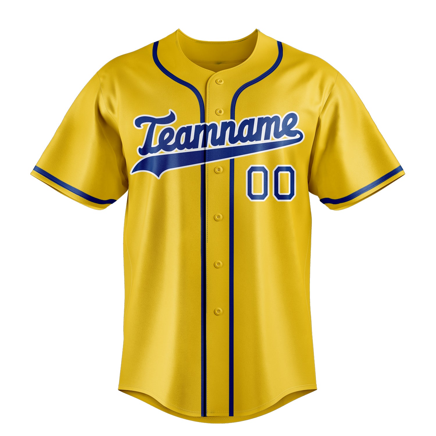 Custom Yellow & Royal Color Fan Baseball Jersey