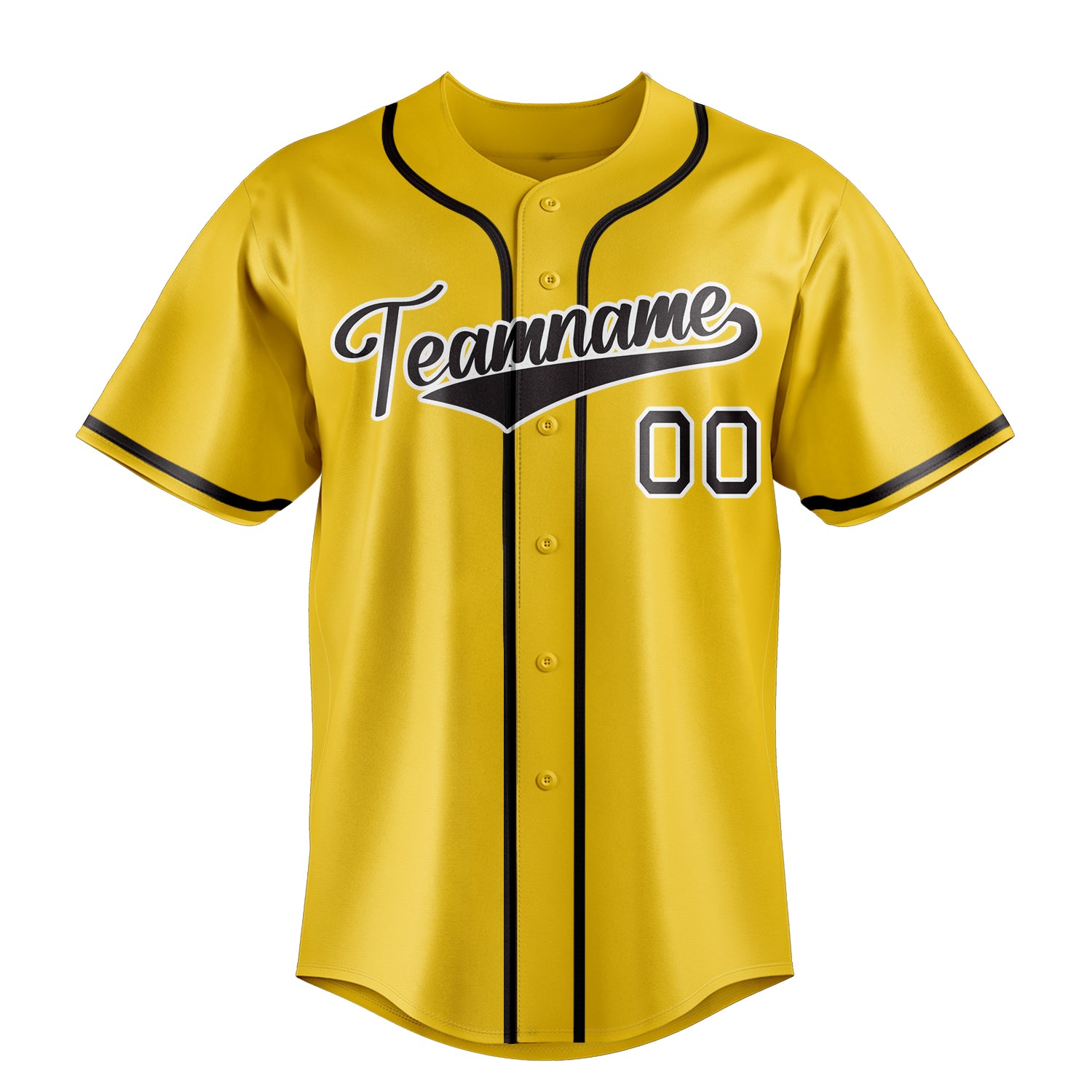 Custom Yellow & Black Color Fan Baseball Jersey