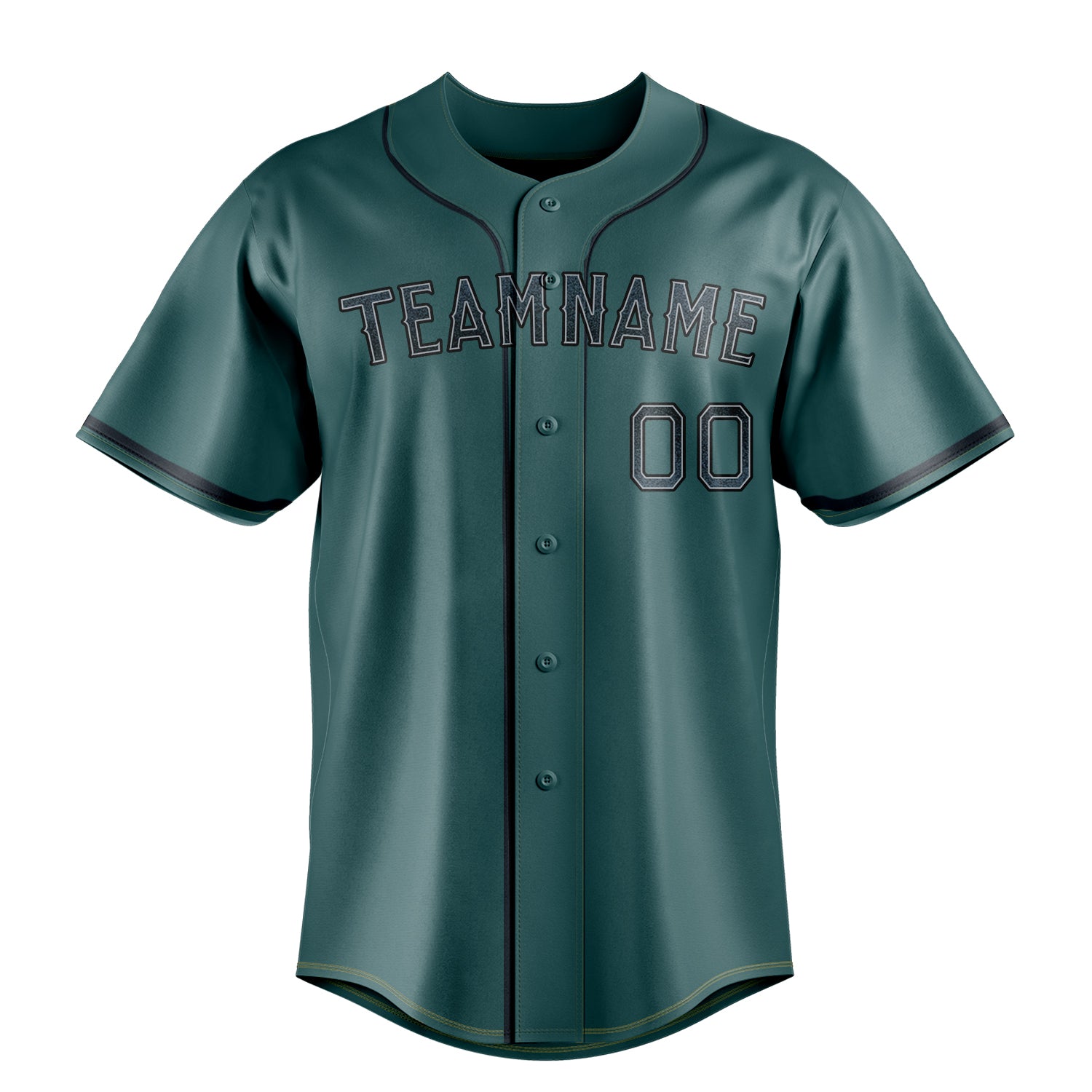 Custom Midnight Green & Black Color Fan Baseball Jersey