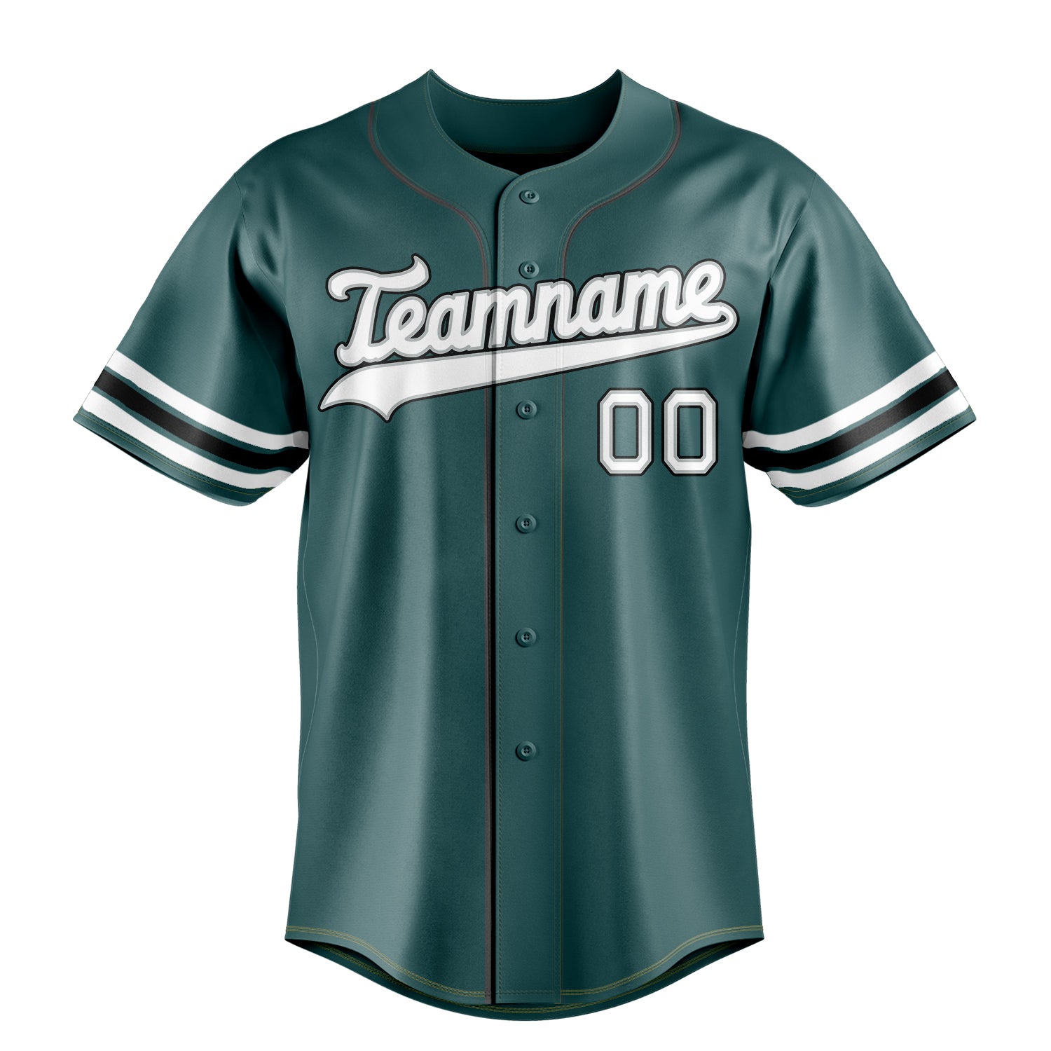 Custom Midnight Green & White Color Fan Baseball Jersey