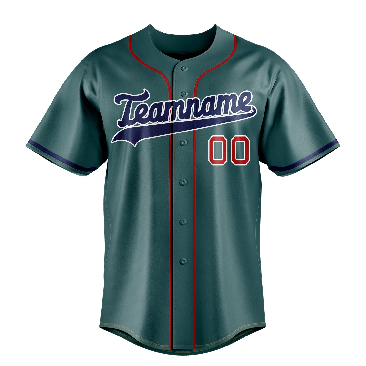 Custom Midnight Green & Navy Color Fan Baseball Jersey