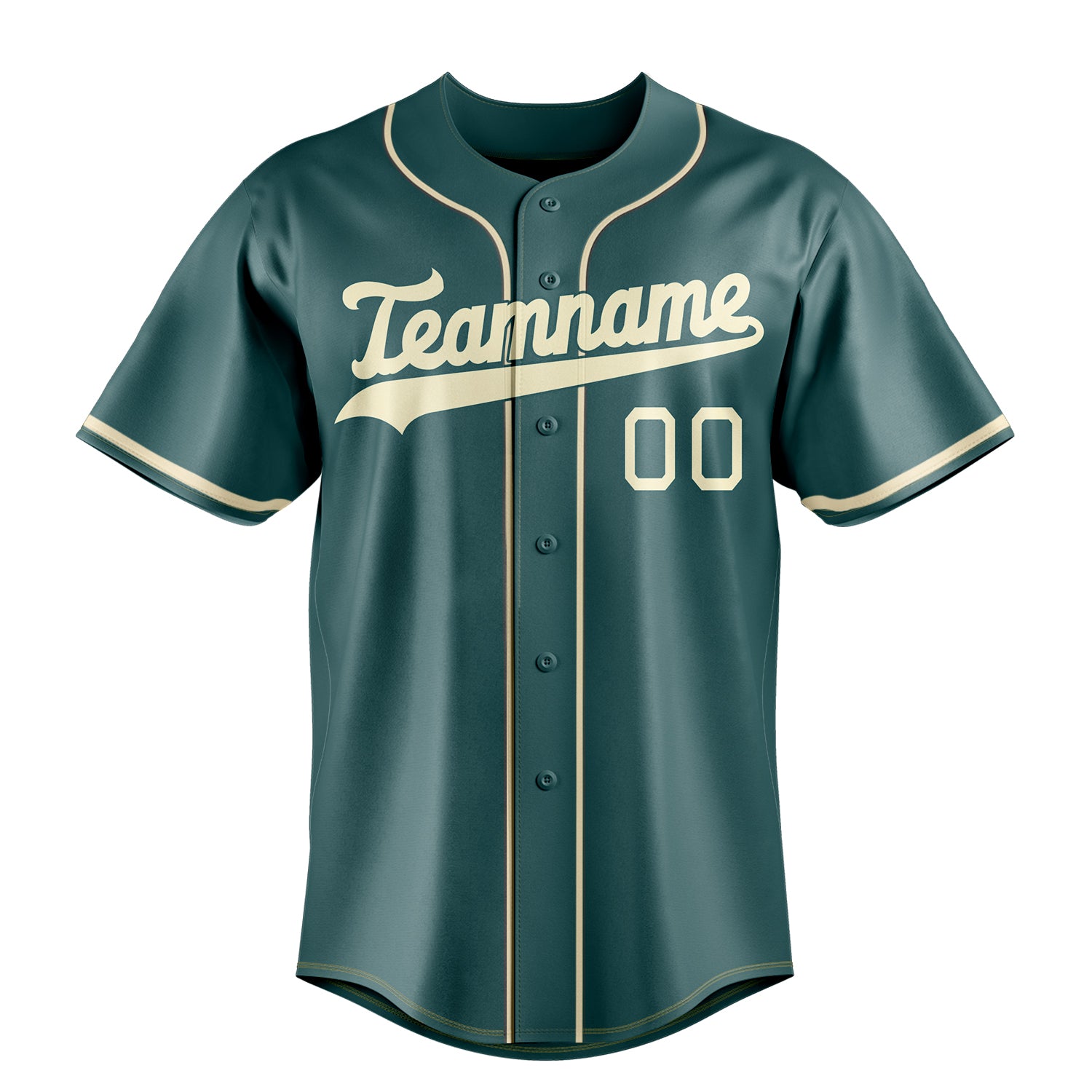 Custom Midnight Green & Cream Color Fan Baseball Jersey