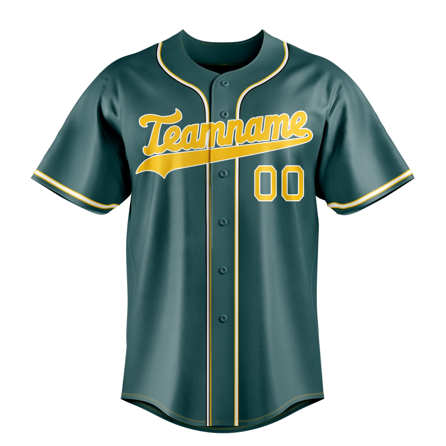 Custom Midnight Green & Gold Color Fan Baseball Jersey