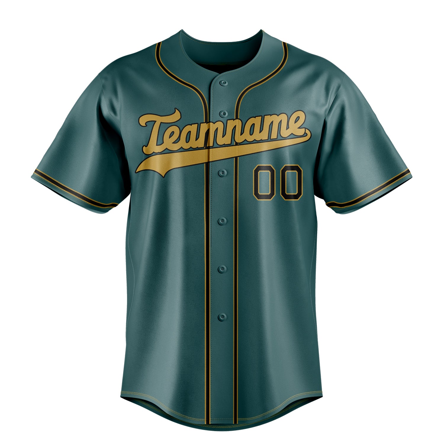 Custom Midnight Green & Black Color Fan Baseball Jersey