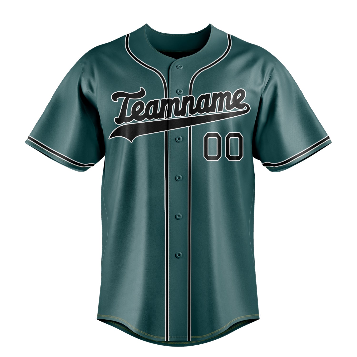 Custom Midnight Green & Black Color Fan Baseball Jersey