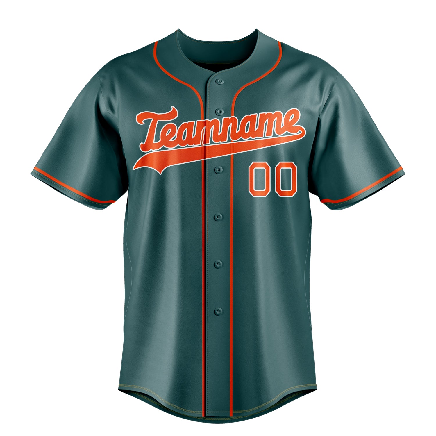 Custom Midnight Green & Orange Color Fan Baseball Jersey