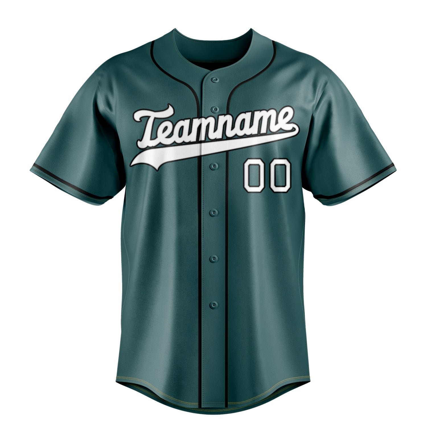 Custom Midnight Green & White Color Fan Baseball Jersey