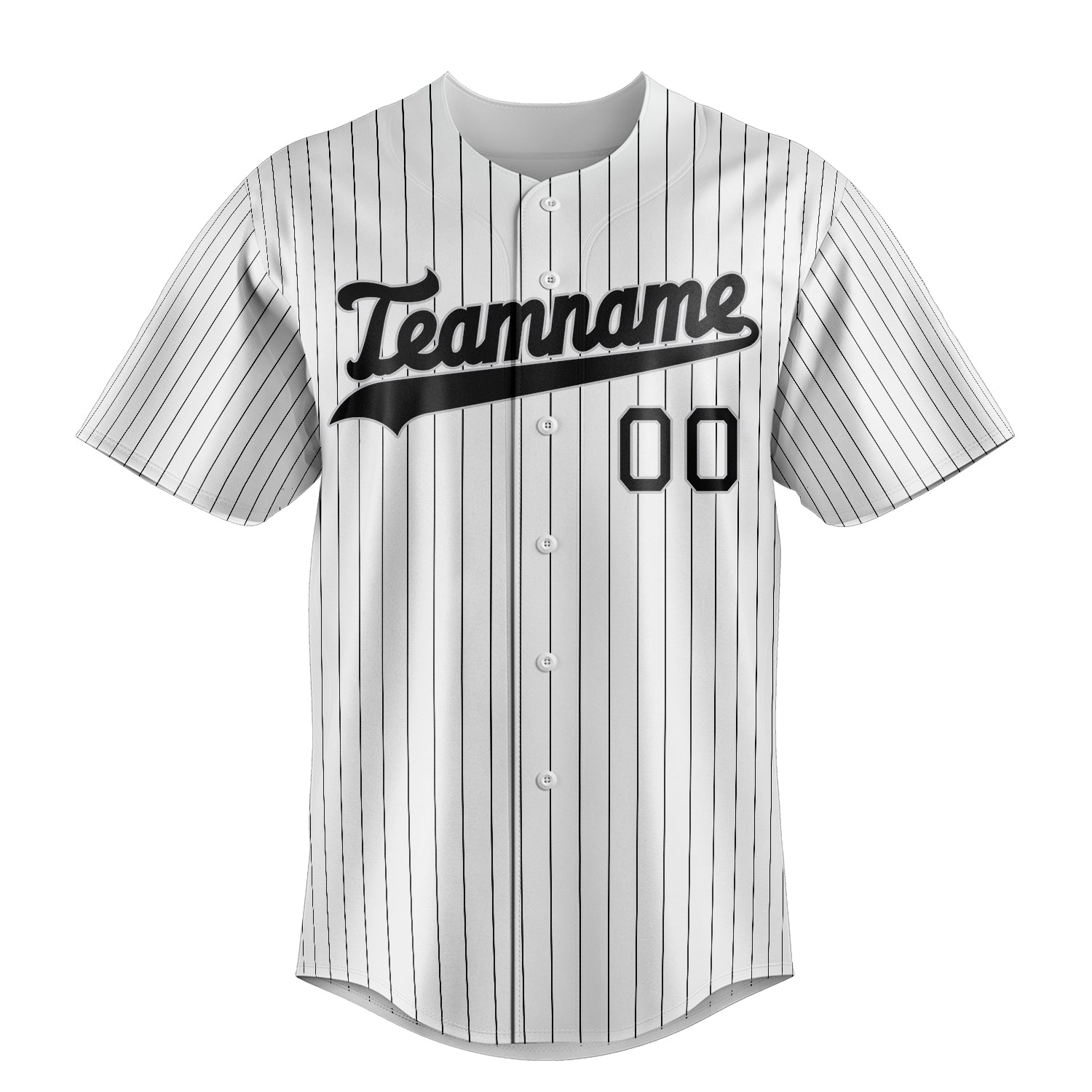 Custom White & Black Black Pinstripe Fan Baseball Jersey
