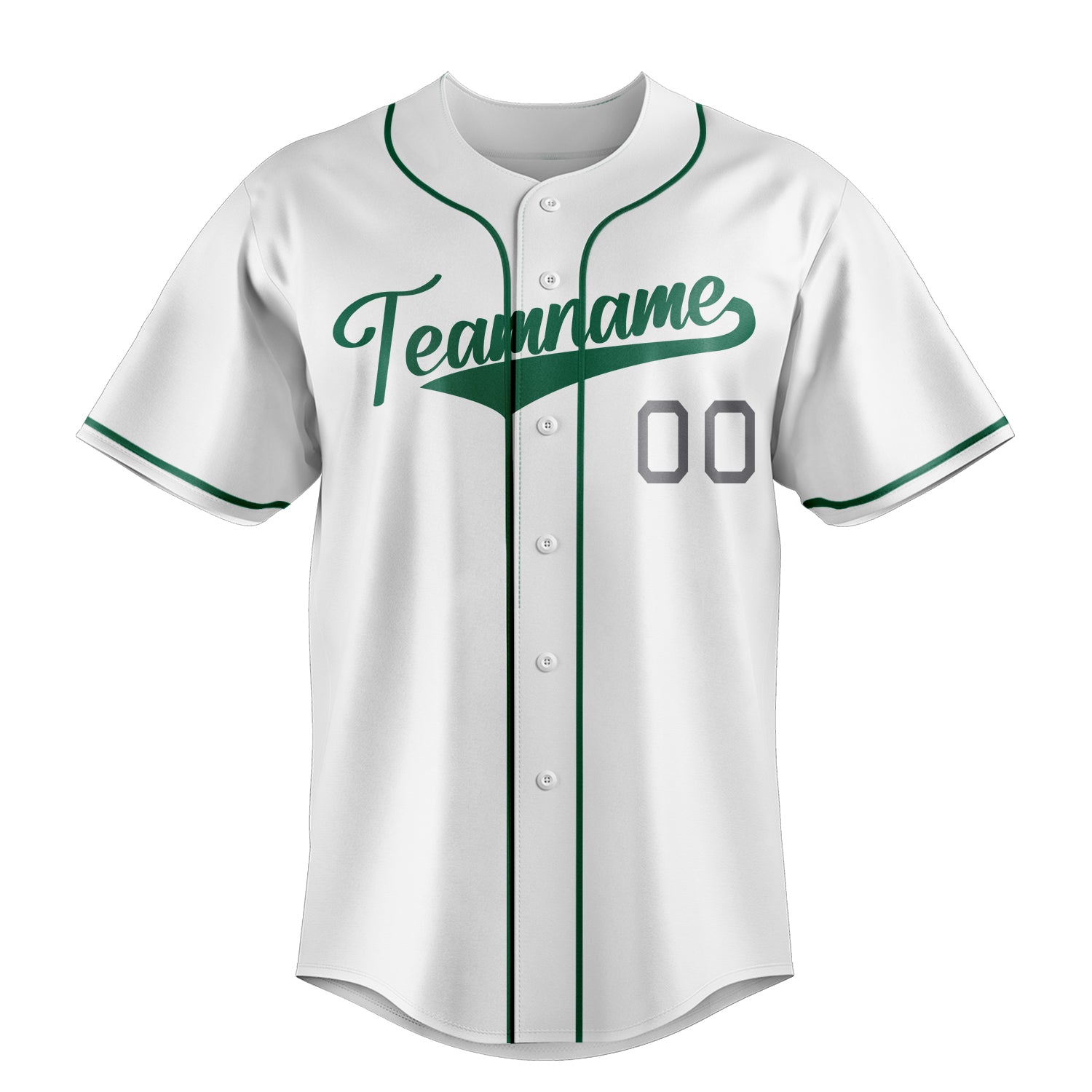 Custom White & Kelly Green Color Fan Baseball Jersey