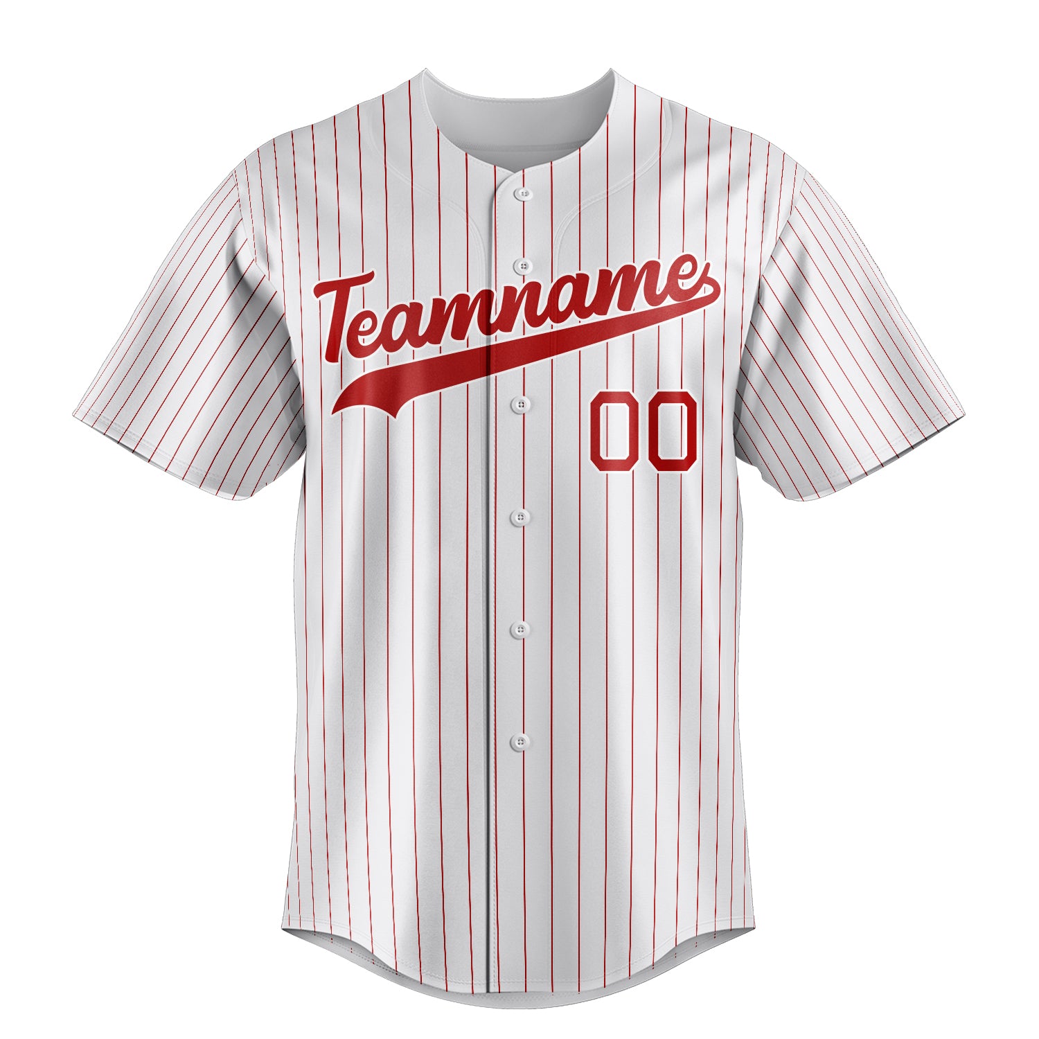 Custom White & Red Red Pinstripe Fan Baseball Jersey