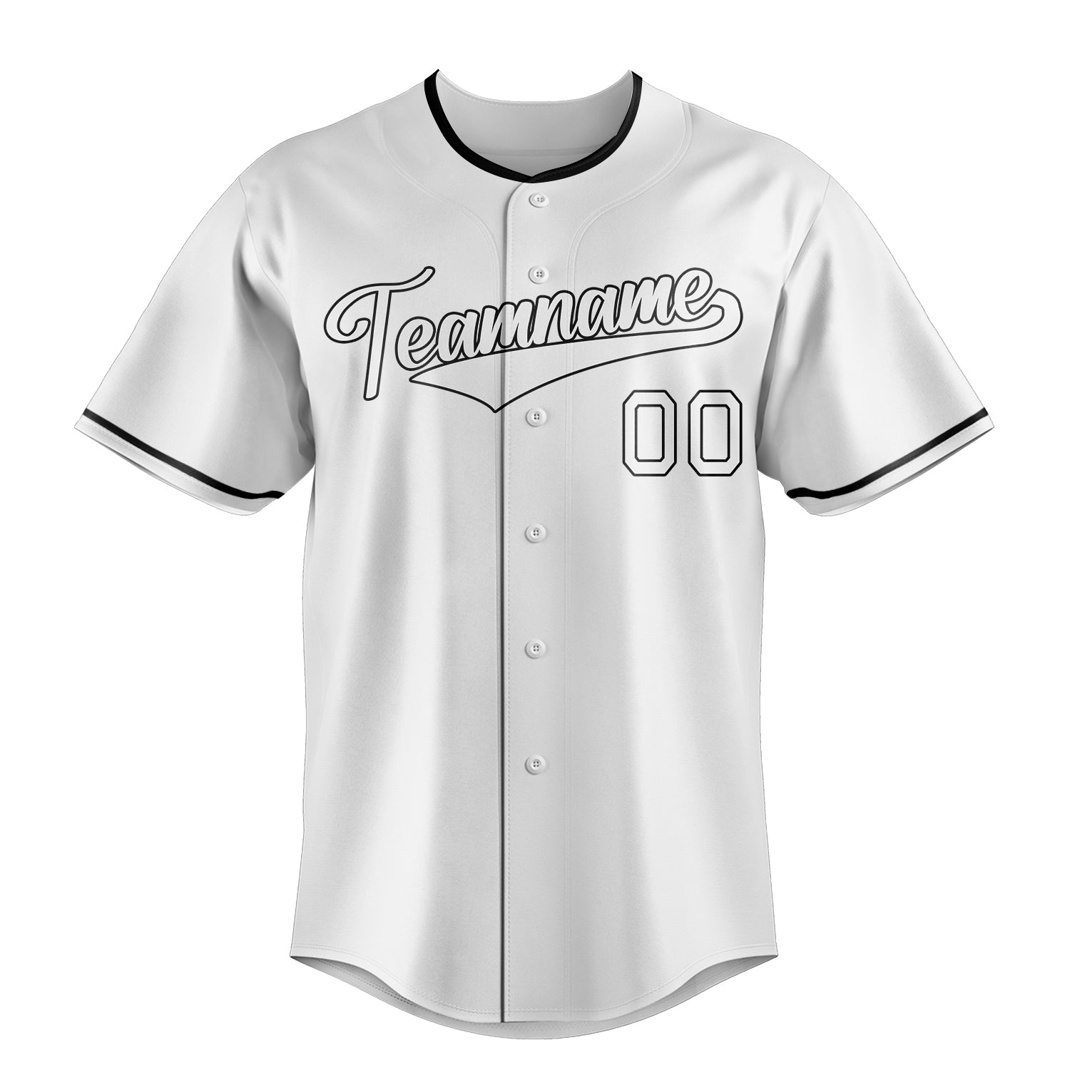 Custom White & Black Color Fan Baseball Jersey