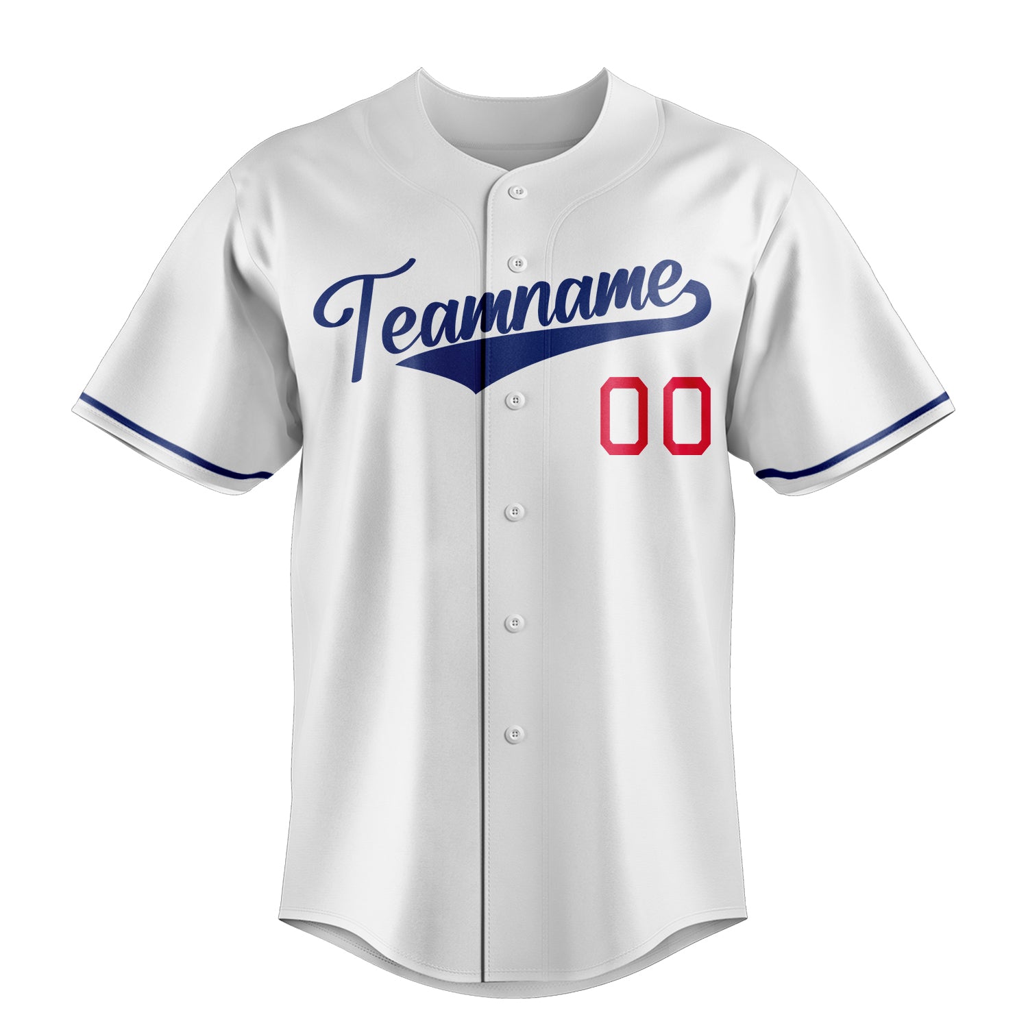 Custom White & Royal Color Fan Baseball Jersey