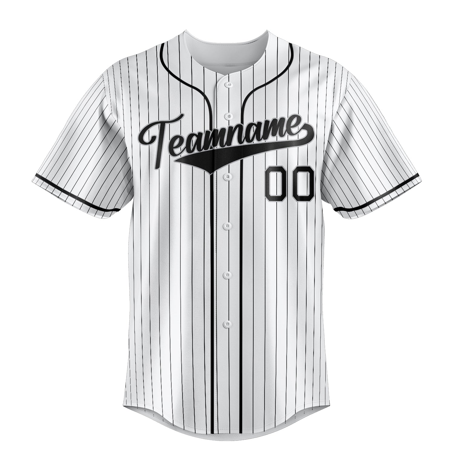 Custom White & Black Black Pinstripe Fan Baseball Jersey