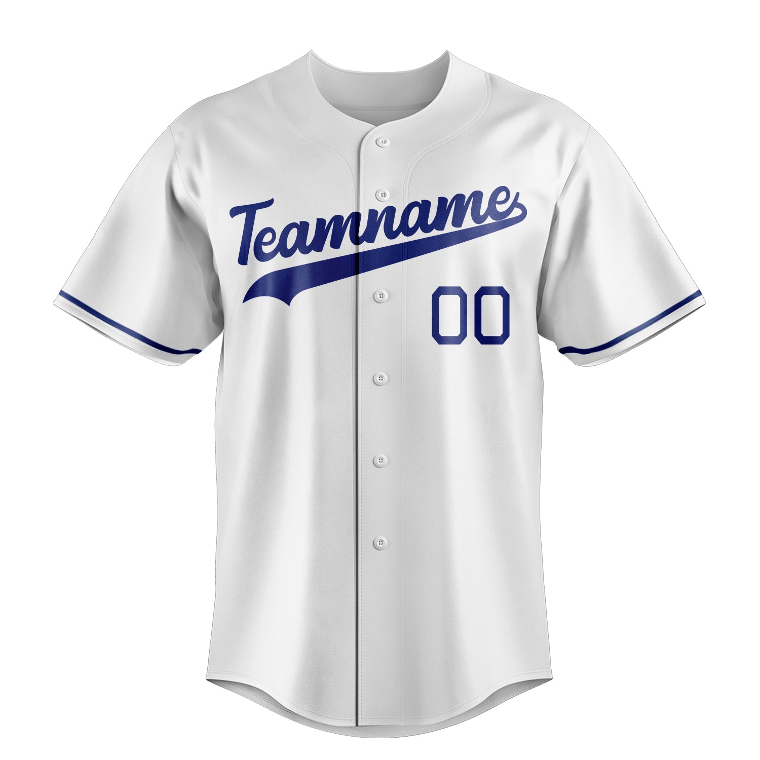 Custom White & Royal Color Fan Baseball Jersey