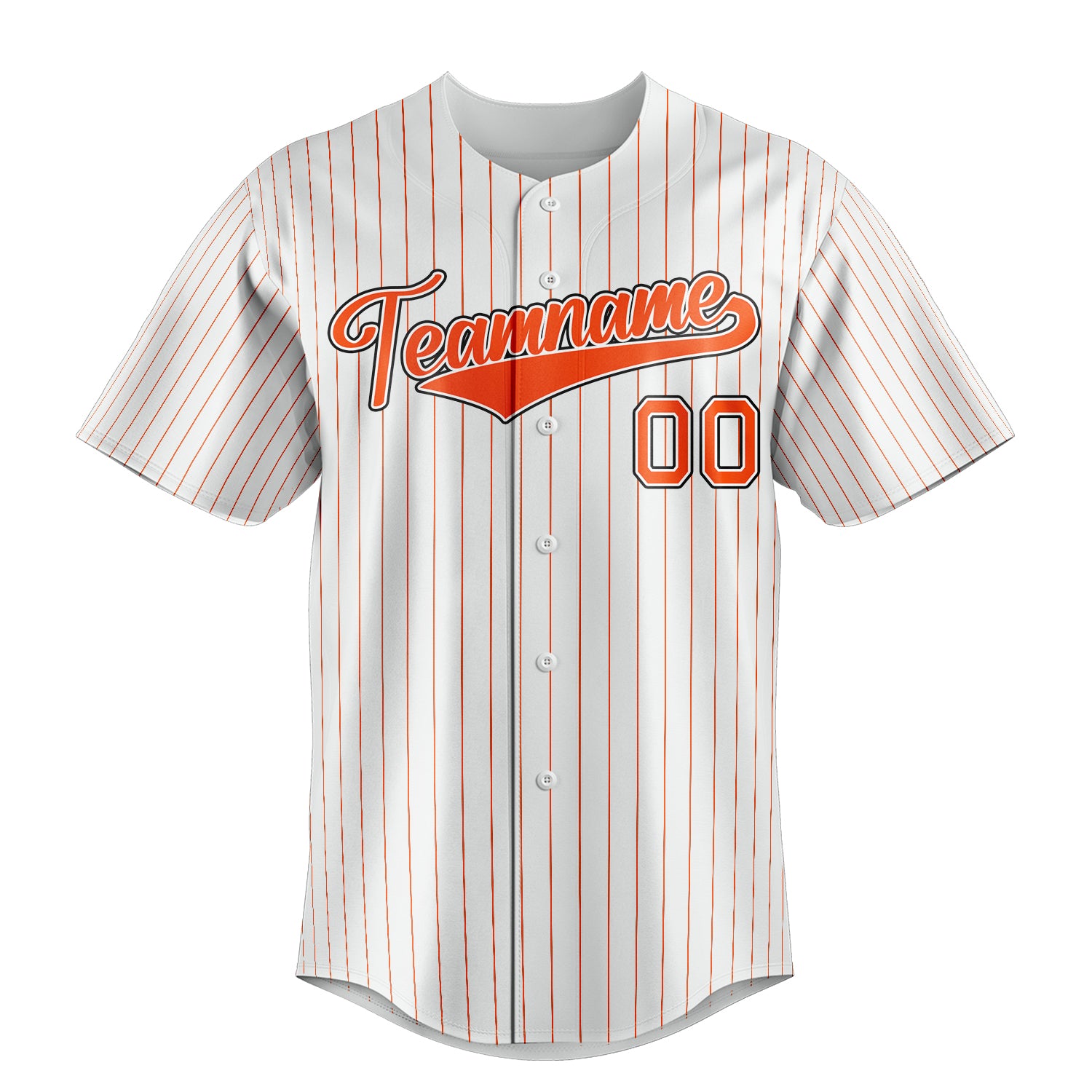 Custom White & Orange Orange Pinstripe Fan Baseball Jersey
