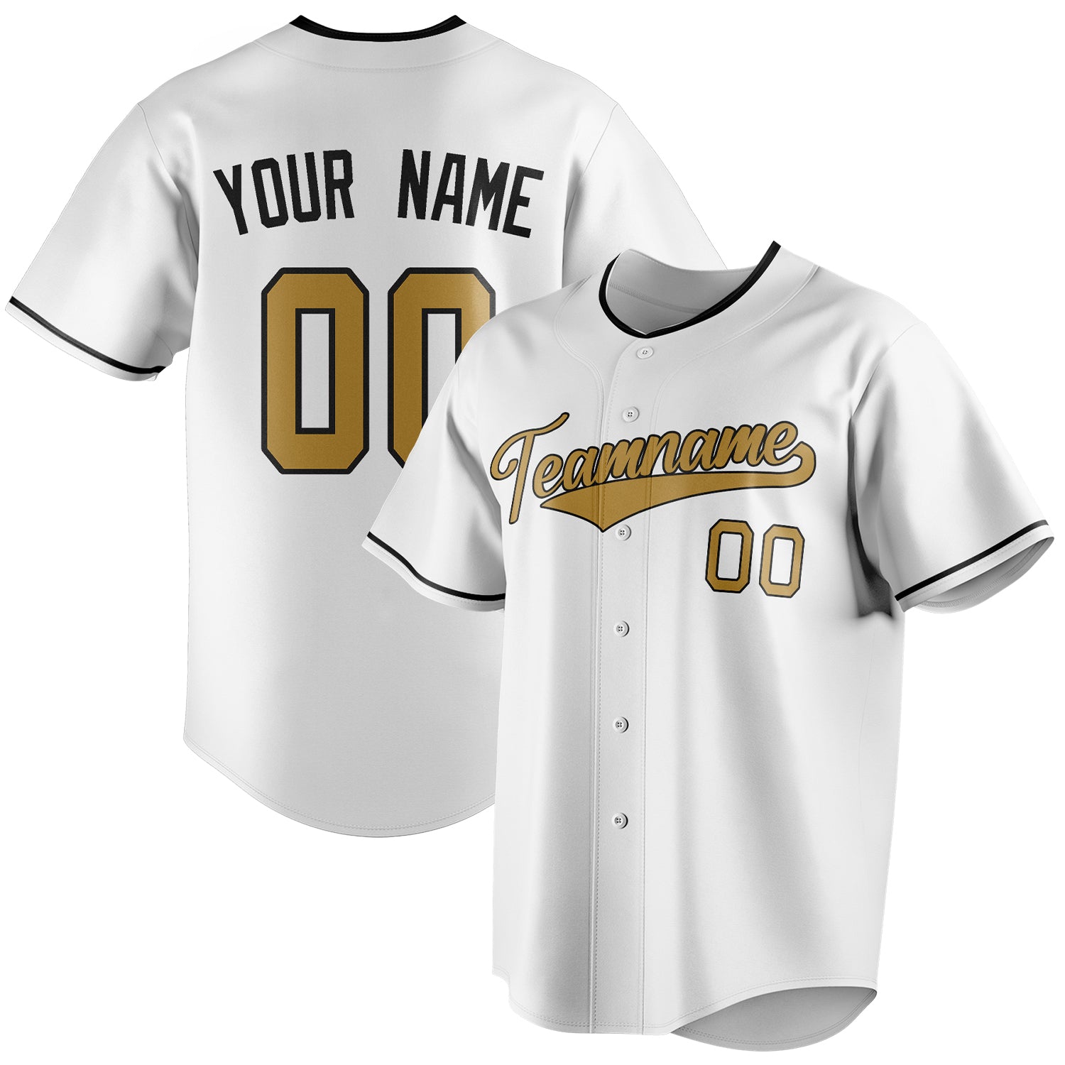 Custom White & Old Gold Color Fan Baseball Jersey BB01240531LH512