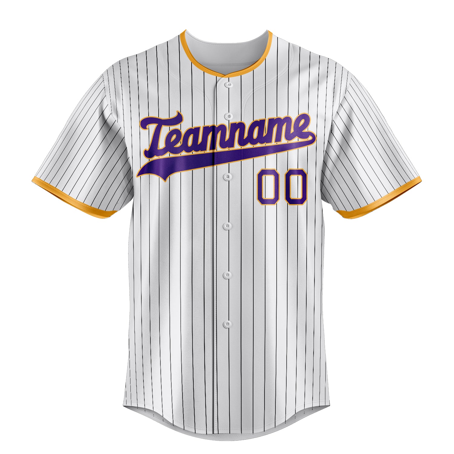 Custom White & Purple Black Pinstripe Fan Baseball Jersey