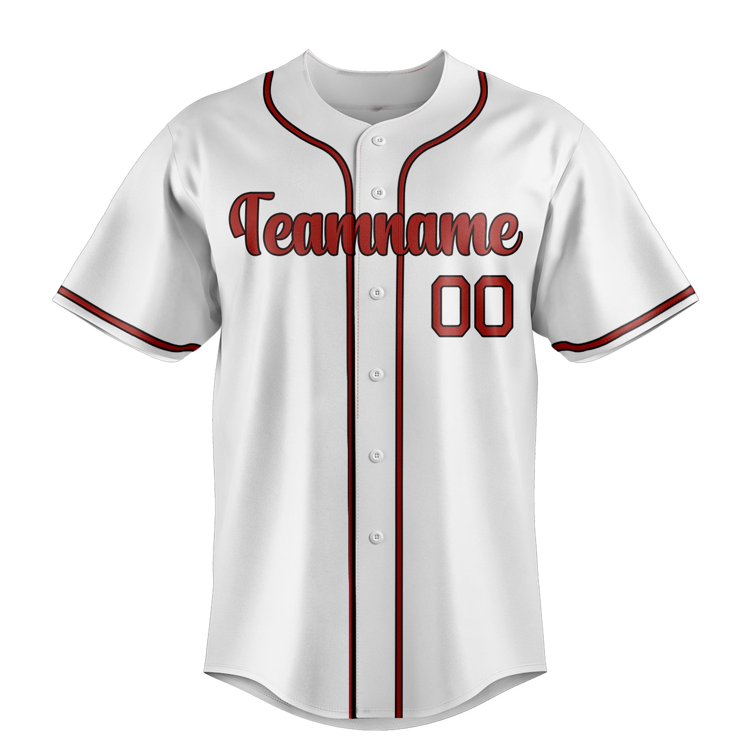 Custom White & Red Color Fan Baseball Jersey