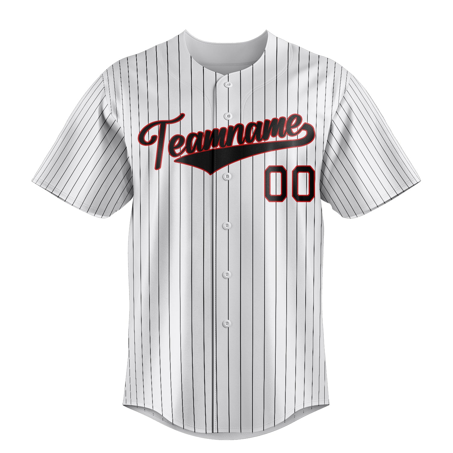 Custom White & Black Black Pinstripe Fan Baseball Jersey