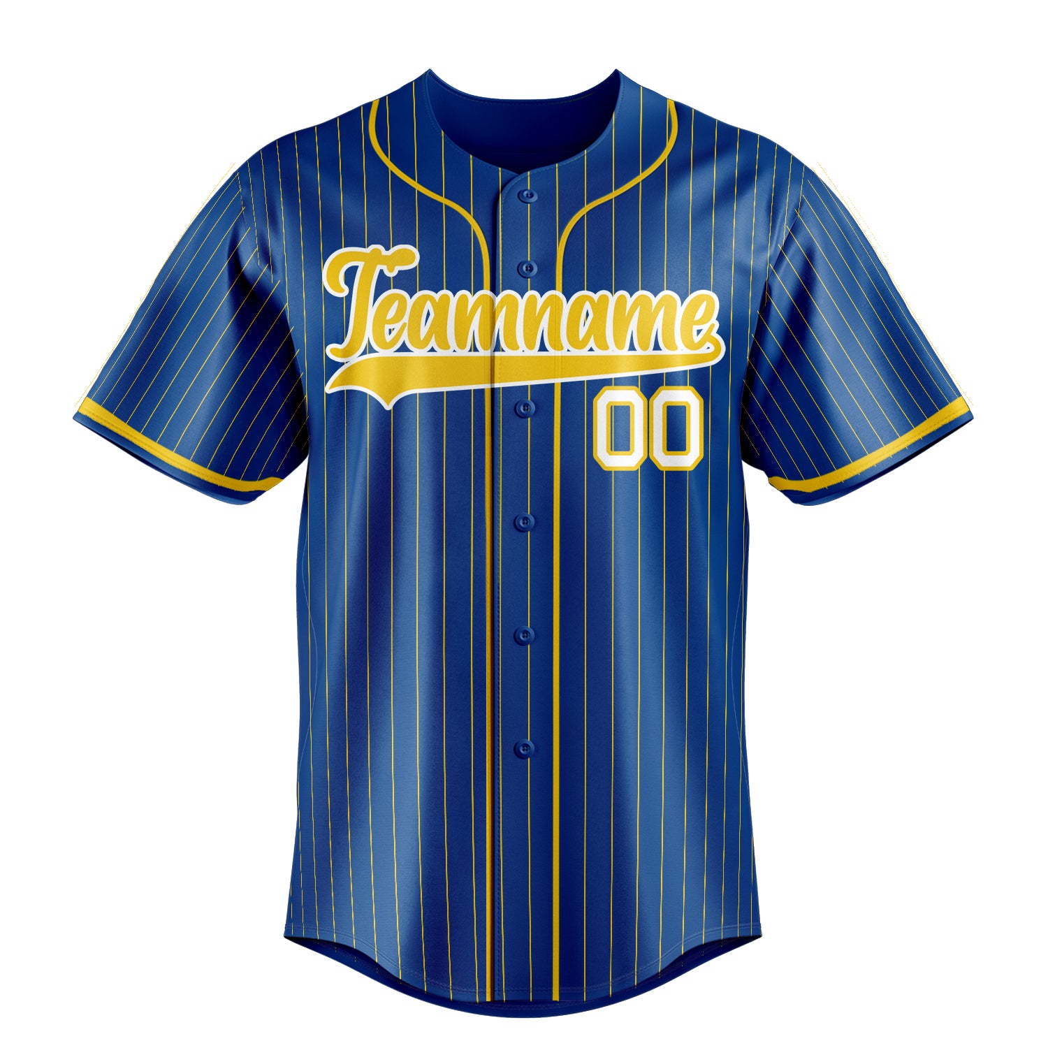 Custom Royal & Gold Gold Pinstripe Fan Baseball Jersey