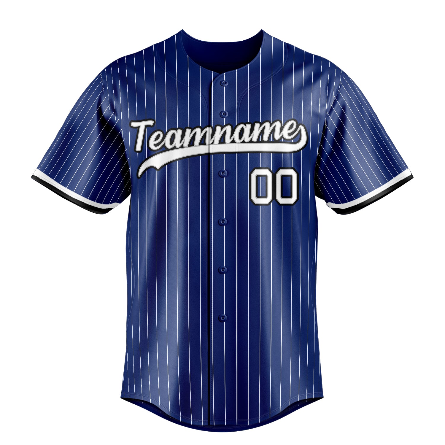 Custom Royal & White White Pinstripe Fan Baseball Jersey