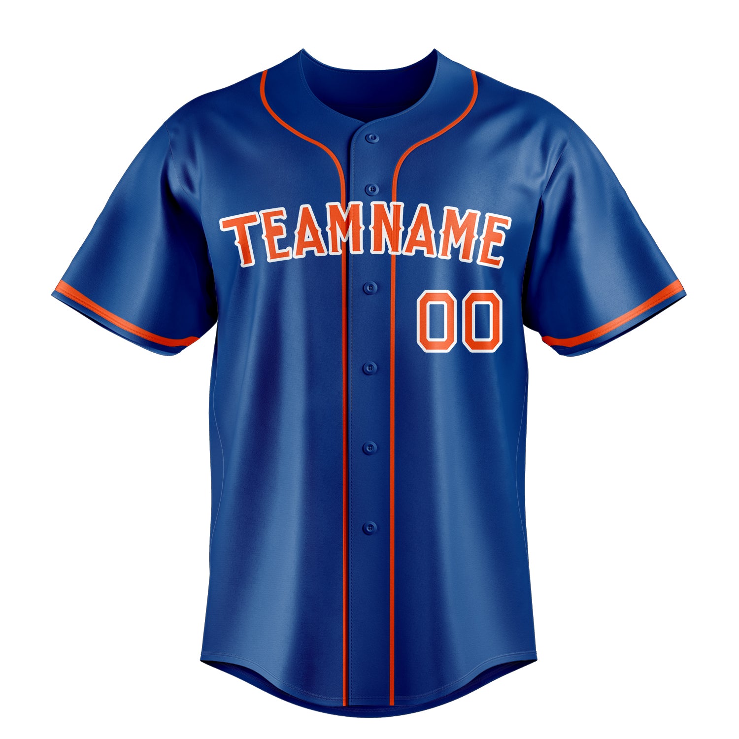 Custom Royal & Orange Color Fan Baseball Jersey